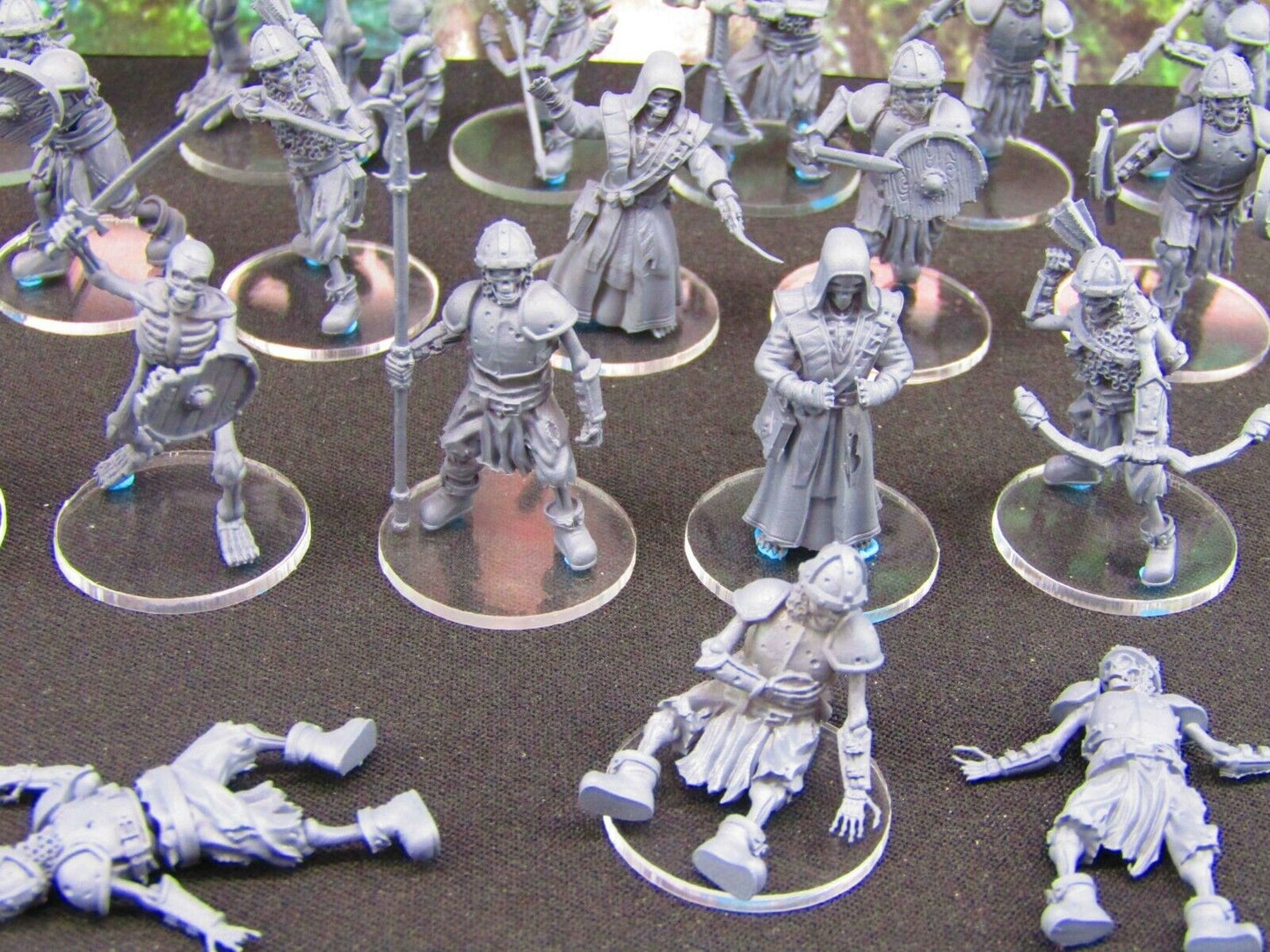 29pc Large Skeletal Army Set Mini Miniatures 3D Printed Resin Model Figure