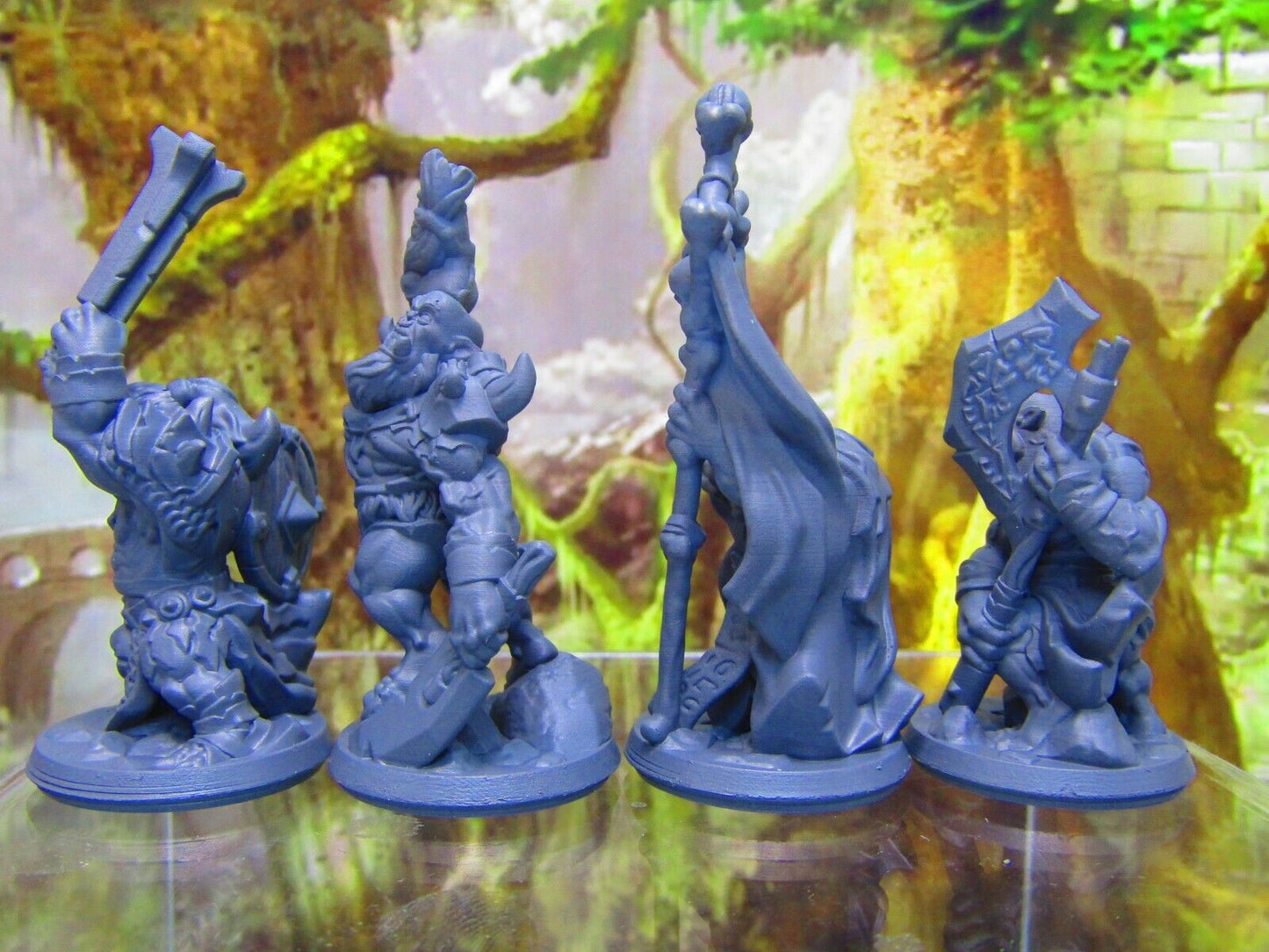 4pc Orc Tribe War Party Mini Miniature Figure 3D Printed Model 28/32mm Scale
