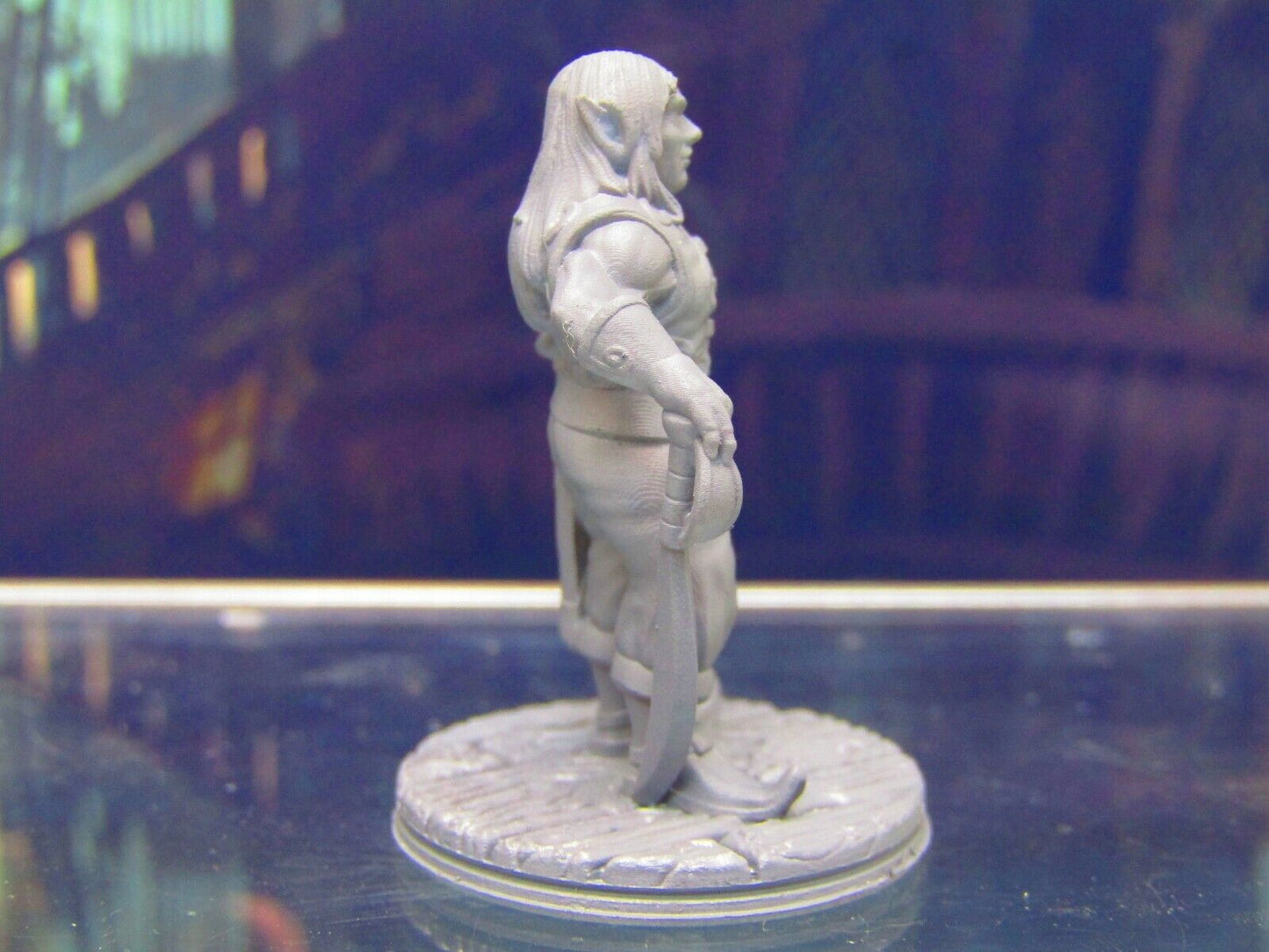 Elf Pirate w/ Cutlass Mini Miniature Figure 3D Printed Model 28/32mm Scale