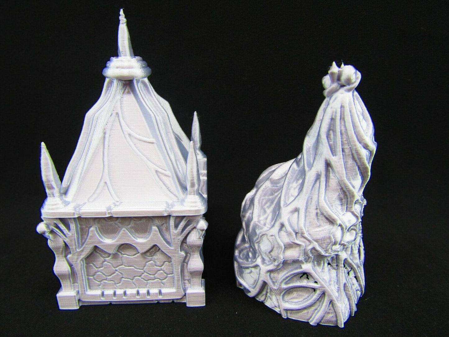 Small Dark Elf Hut Houses Pair Scatter Terrain Scenery 3D Printed Mini Miniature
