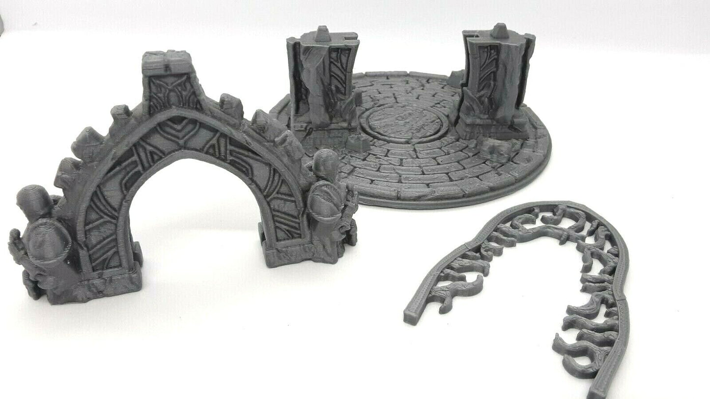 3 Piece Ancient Magical Portal Scatter Terrain Scenery 28mm Dungeons & Dragons