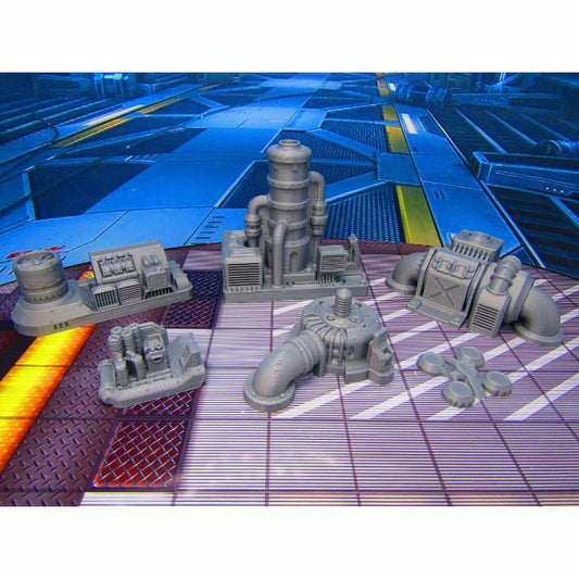 6 pc Spaceship Engine Room Mechanical