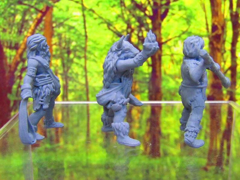 Prehistoric Tribe Shaman & Warriors Set Mini Miniature 3D Printed Figure Model