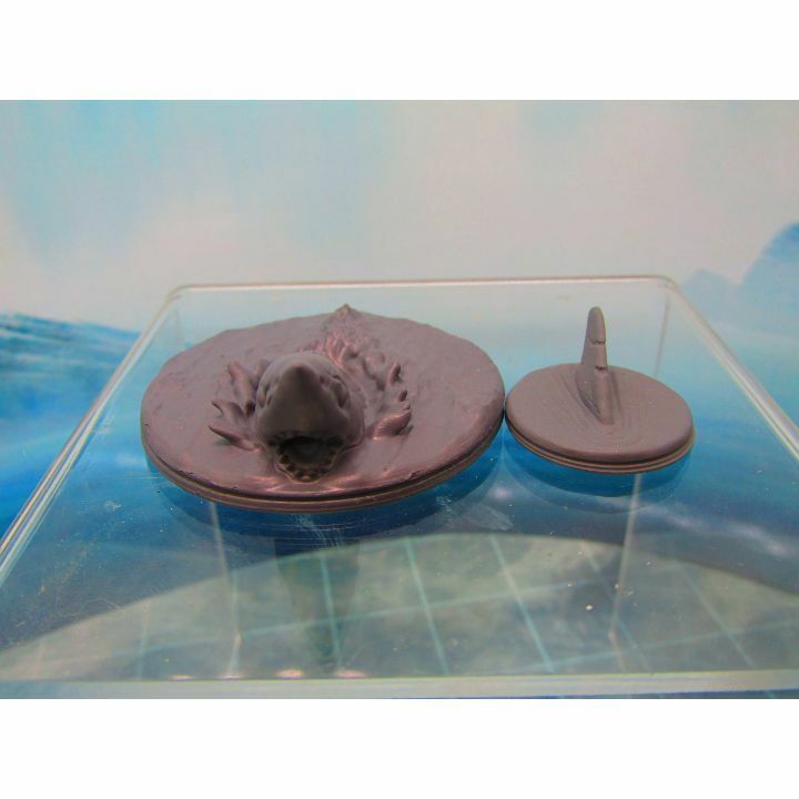 Shark Swimming + Surfacing Mini Miniature Scatter Terrain Scenery 3D Printed Mod