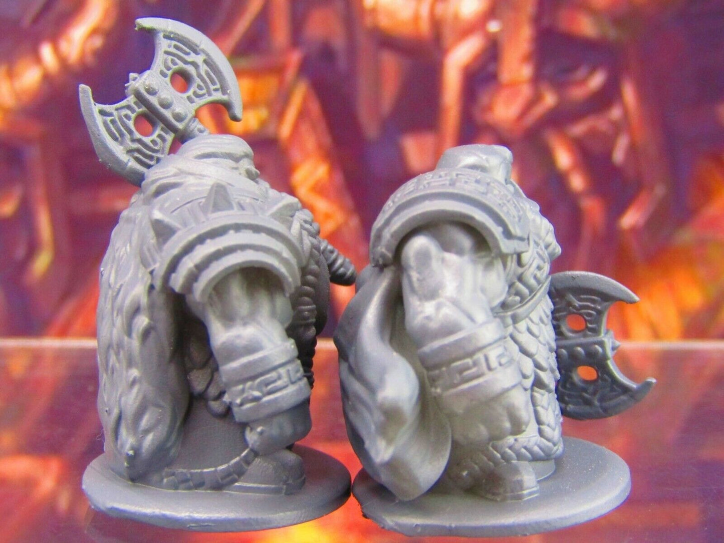 Dwarven Guard Pair Mini Miniature Figure 3D Printed Model 28/32mm Scale RPG
