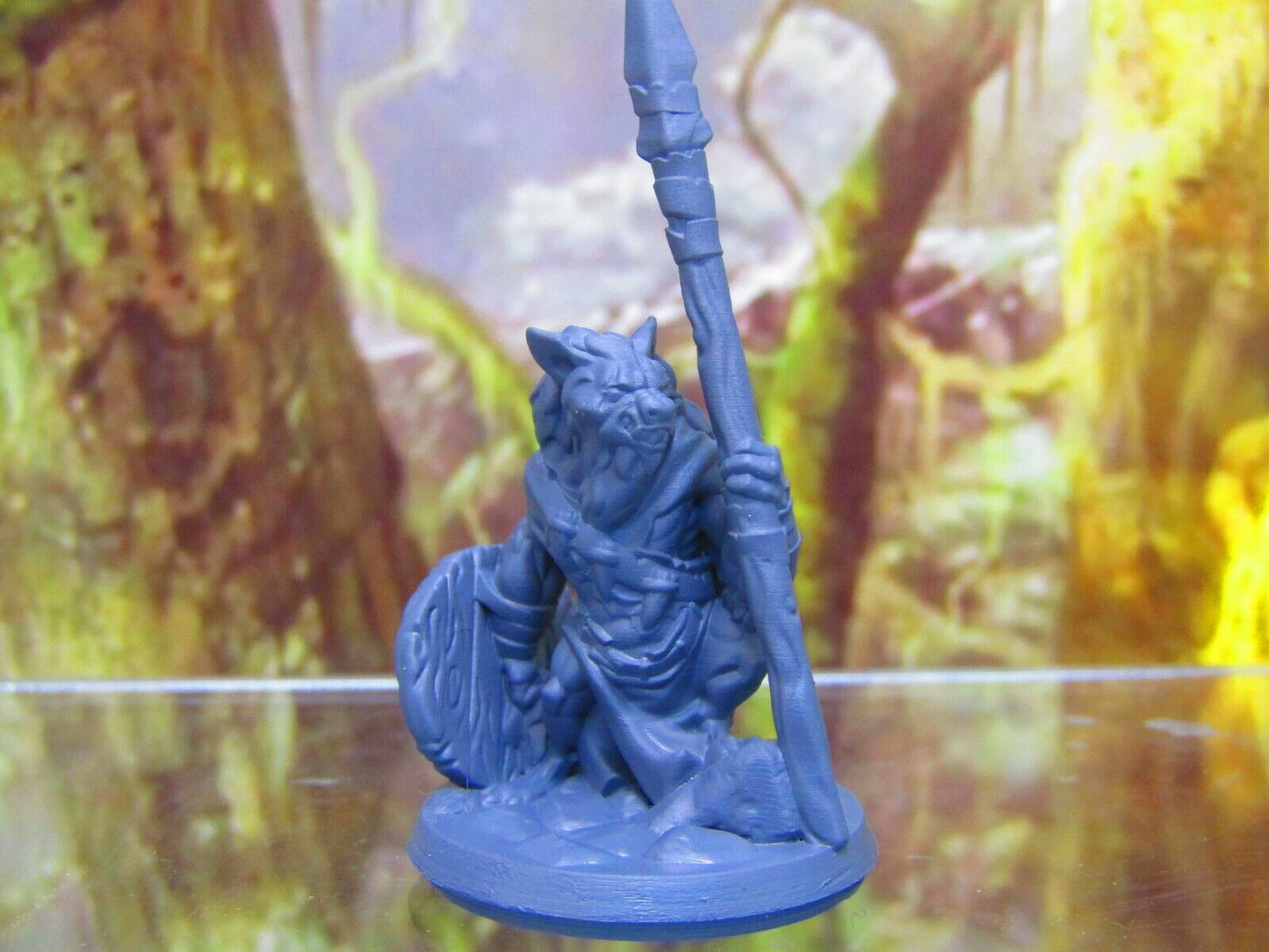 Hyenaman Fighter Warrior Soldier w/Spear/Shield Mini Figure 3D Printed Model