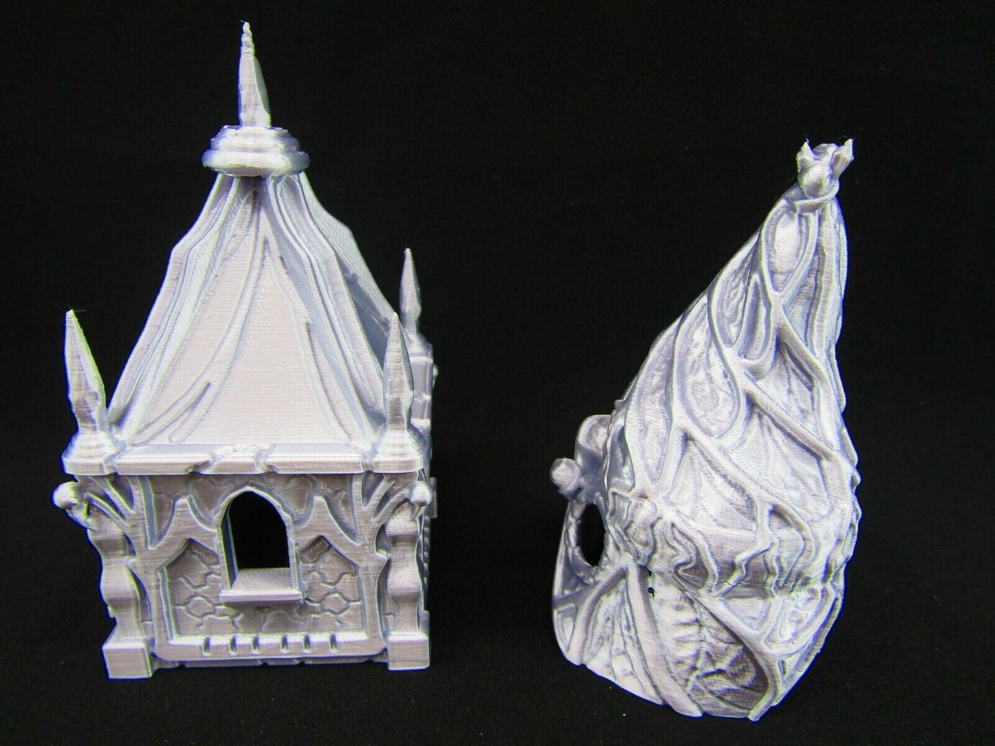 Small Dark Elf Hut Houses Pair Scatter Terrain Scenery 3D Printed Mini Miniature