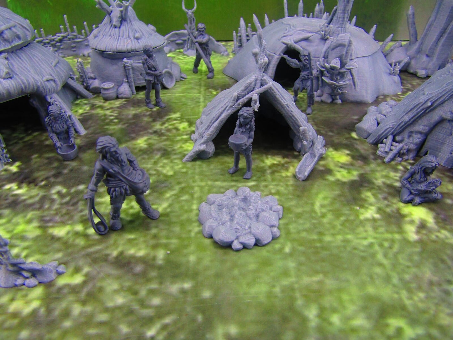 Prehistoric Caveman Tribal Village Rampart Set Mini Miniature Model Character