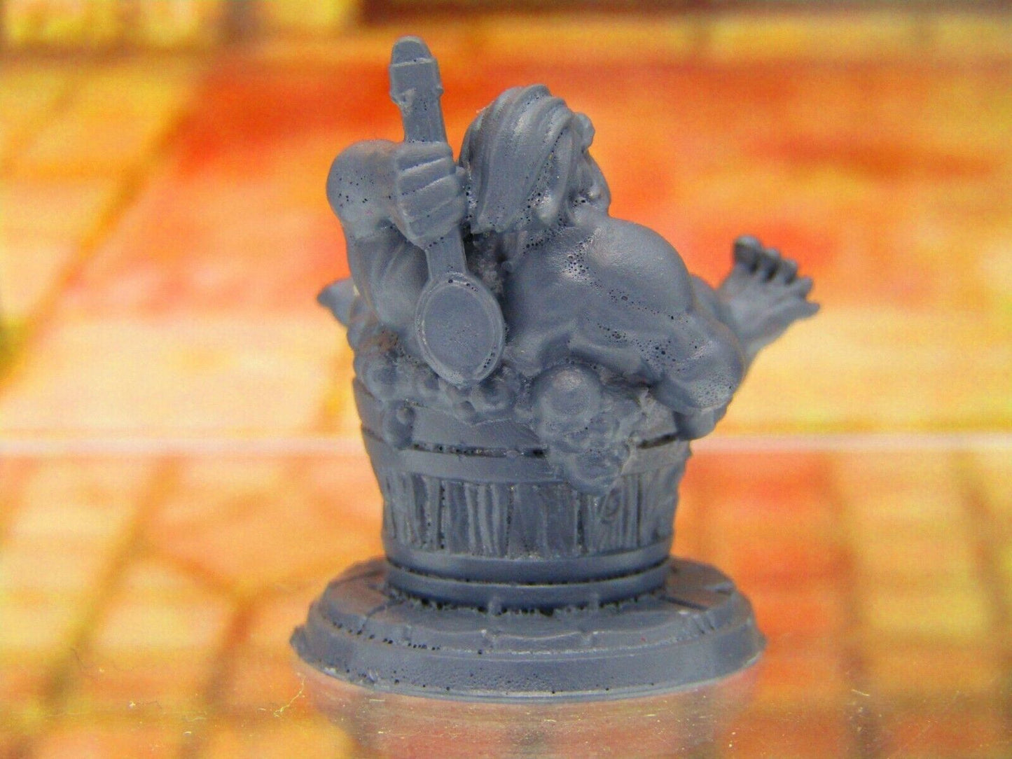 Mifur the Stinky Bathing Dwarf in a Tub w/ Ducky Mini Miniature 3D Printed Model
