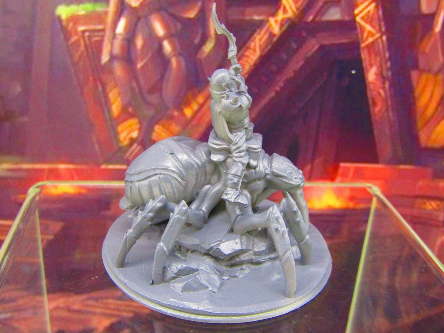 Spider Mounted Dark Elf Archer Bowman Warrior Mini Miniature Figure 3D Printed