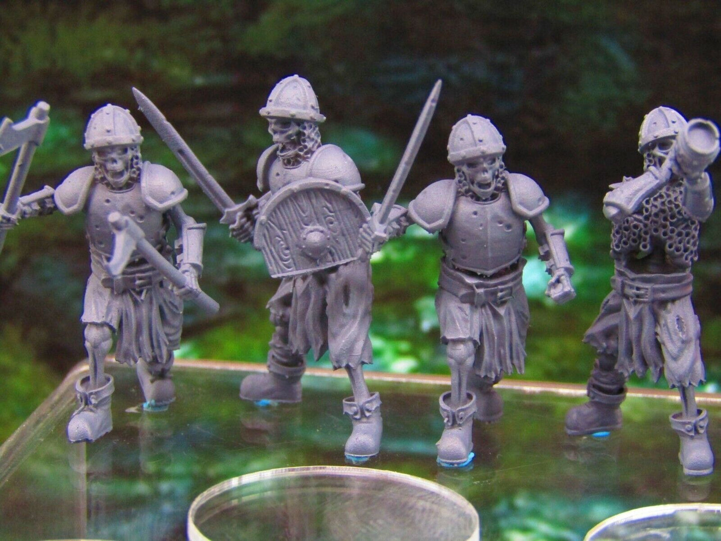 6pc Undead Skeletons Fighters Warriors Soldiers Mini Miniatures 3D Printed Model