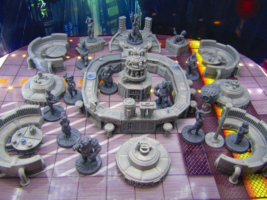 50pc Sci Fi Modular Bar Night Club Scenery Terrain Set w/ Miniatures 3D Print