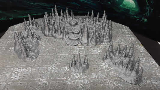 5 Piece Cavern Cave Stalagmite Pool 28mm Scale Fantasy Scatter Terrain Model for RPG Tabletop Fantasy Games Dungeon's & Dragons 3D Printed