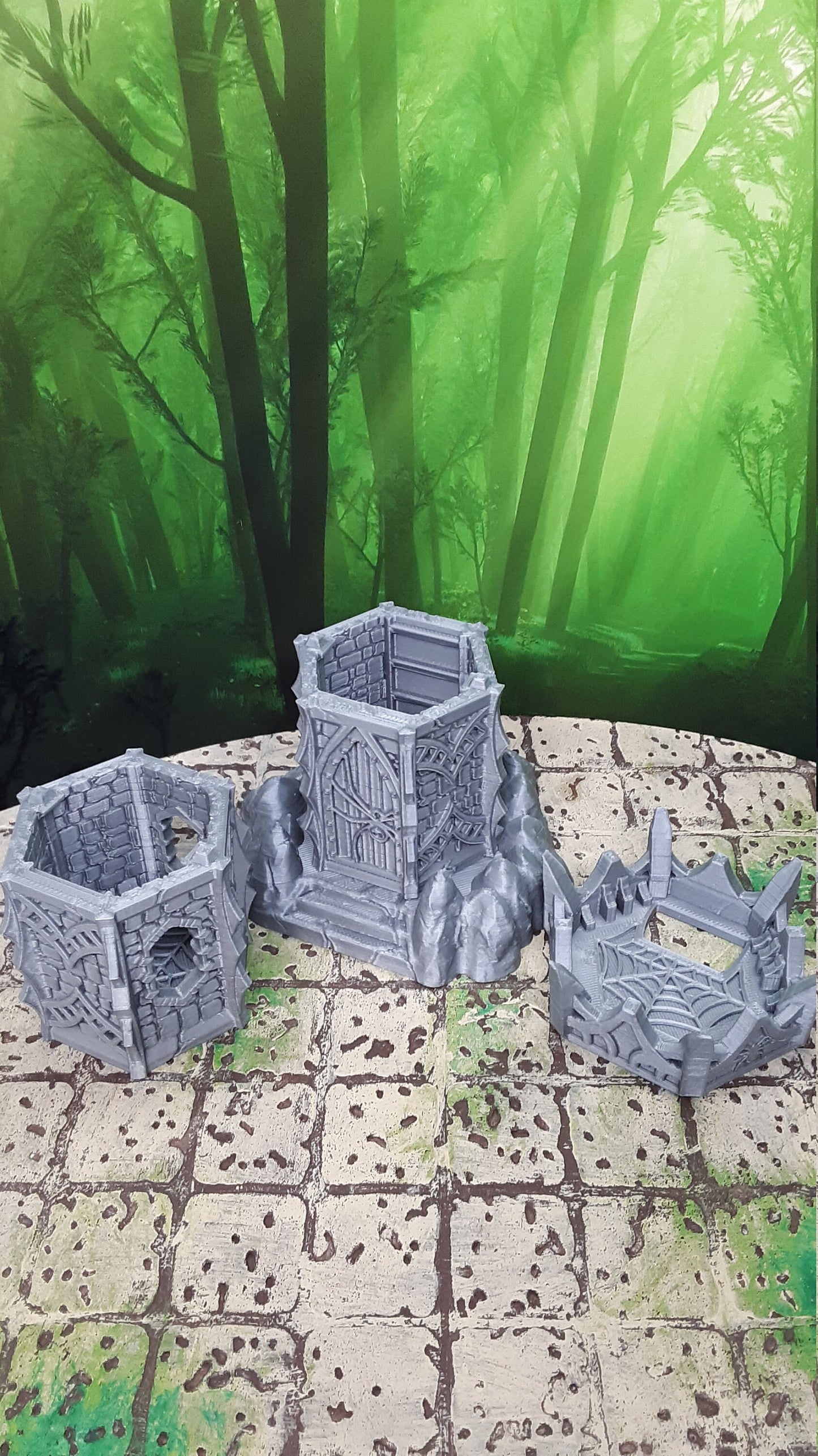 3 Floor Modular Stackable Dark Elf Sentry Watch Tower 28mm Scale Scatter Terrain 3D Printed Model Tabletop Game Dungeons & Dragons OpenForge