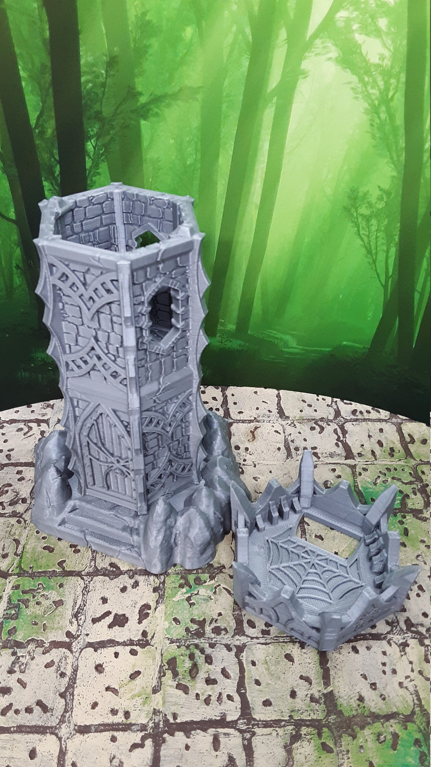 3 Floor Modular Stackable Dark Elf Sentry Watch Tower 28mm Scale Scatter Terrain 3D Printed Model Tabletop Game Dungeons & Dragons OpenForge