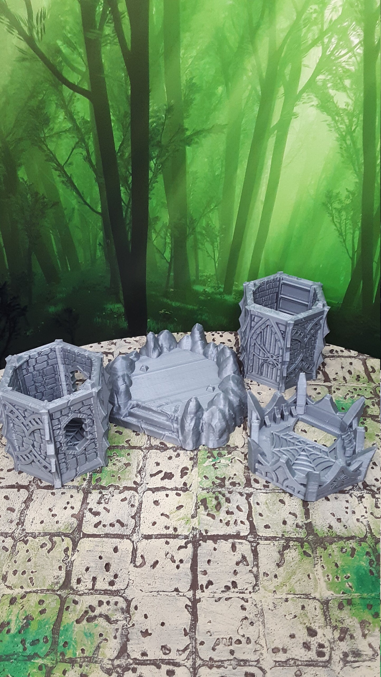 3 Floor Modular Stackable Dark Elf Sentry Watch Tower 28mm Scale Scatter Terrain 3D Printed Model Tabletop Game Dungeons & Dragons OpenForge