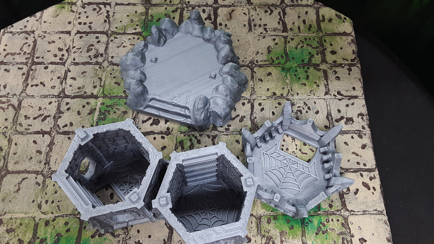 3 Floor Modular Stackable Dark Elf Sentry Watch Tower 28mm Scale Scatter Terrain 3D Printed Model Tabletop Game Dungeons & Dragons OpenForge