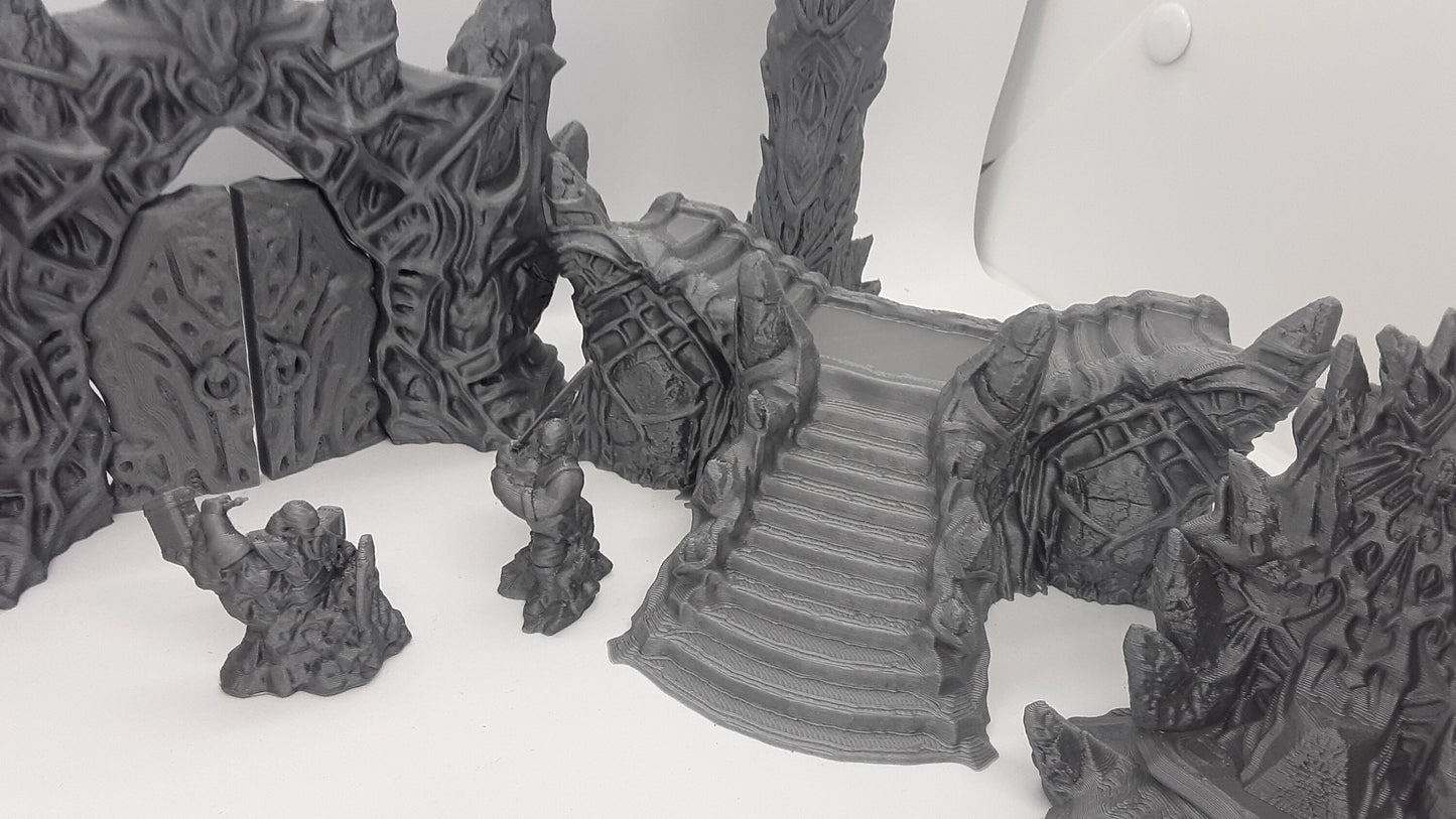 12 Piece Icy Palace Castle Set Scatter Terrain Scenery 28mm Dungeons & Dragons 3D Printed Mini Miniature Model Wilds of Wintertide