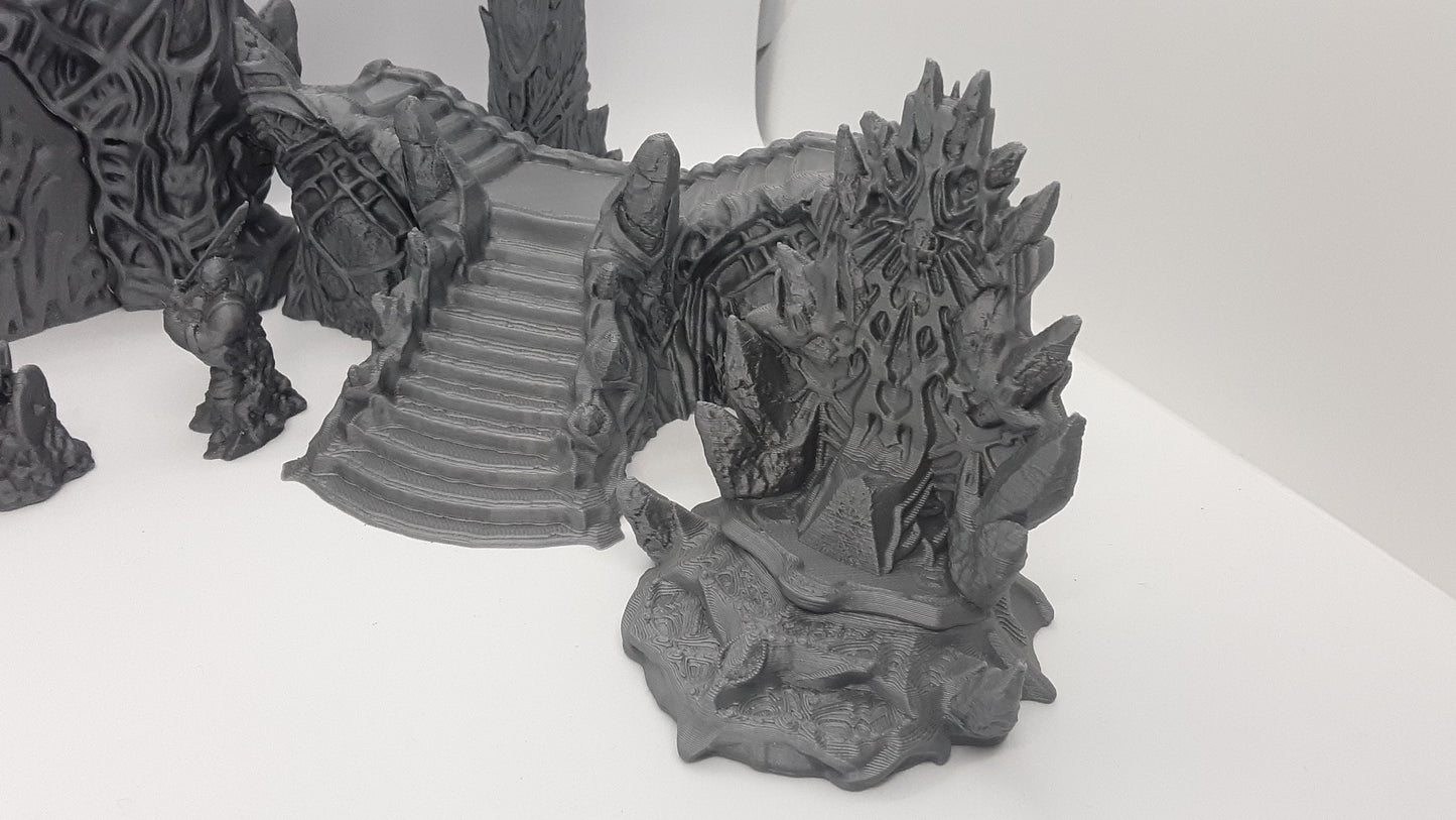 12 Piece Icy Palace Castle Set Scatter Terrain Scenery 28mm Dungeons & Dragons 3D Printed Mini Miniature Model Wilds of Wintertide
