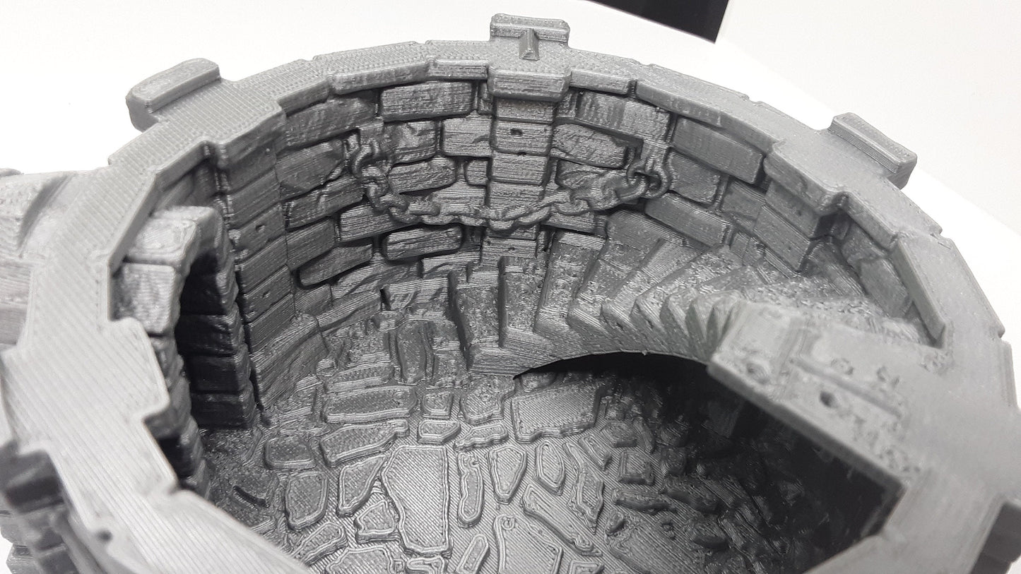4 Floor Modular Watchtower Stone Castle Terrain Scenery 28mm Dungeons & Dragons 3D Printed Mini Miniature Model Tabletop War Gaming