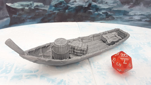 4 Piece Fisherman's Boat and Cargo Scatter Terrain Scenery 28mm Dungeons & Dragons 3D Printed Mini Miniature Model Tabletop War Gaming