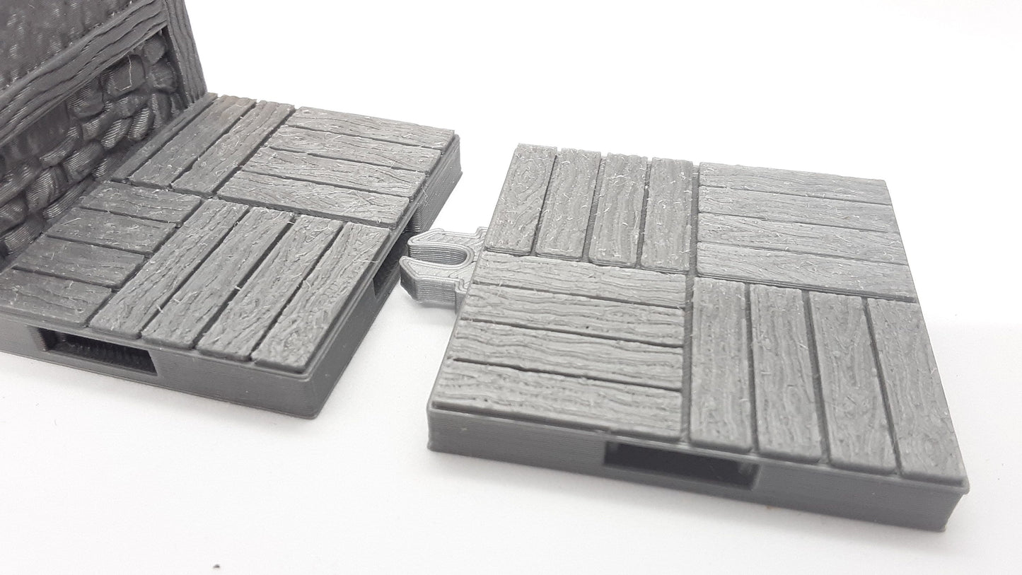 15 Tile Set Town Bar Inn Openforge Locking Modular Dungeon Tiles w/ Doors 3D Printed Model Tabletop Game Dungeons and Dragons D&D Open Lock