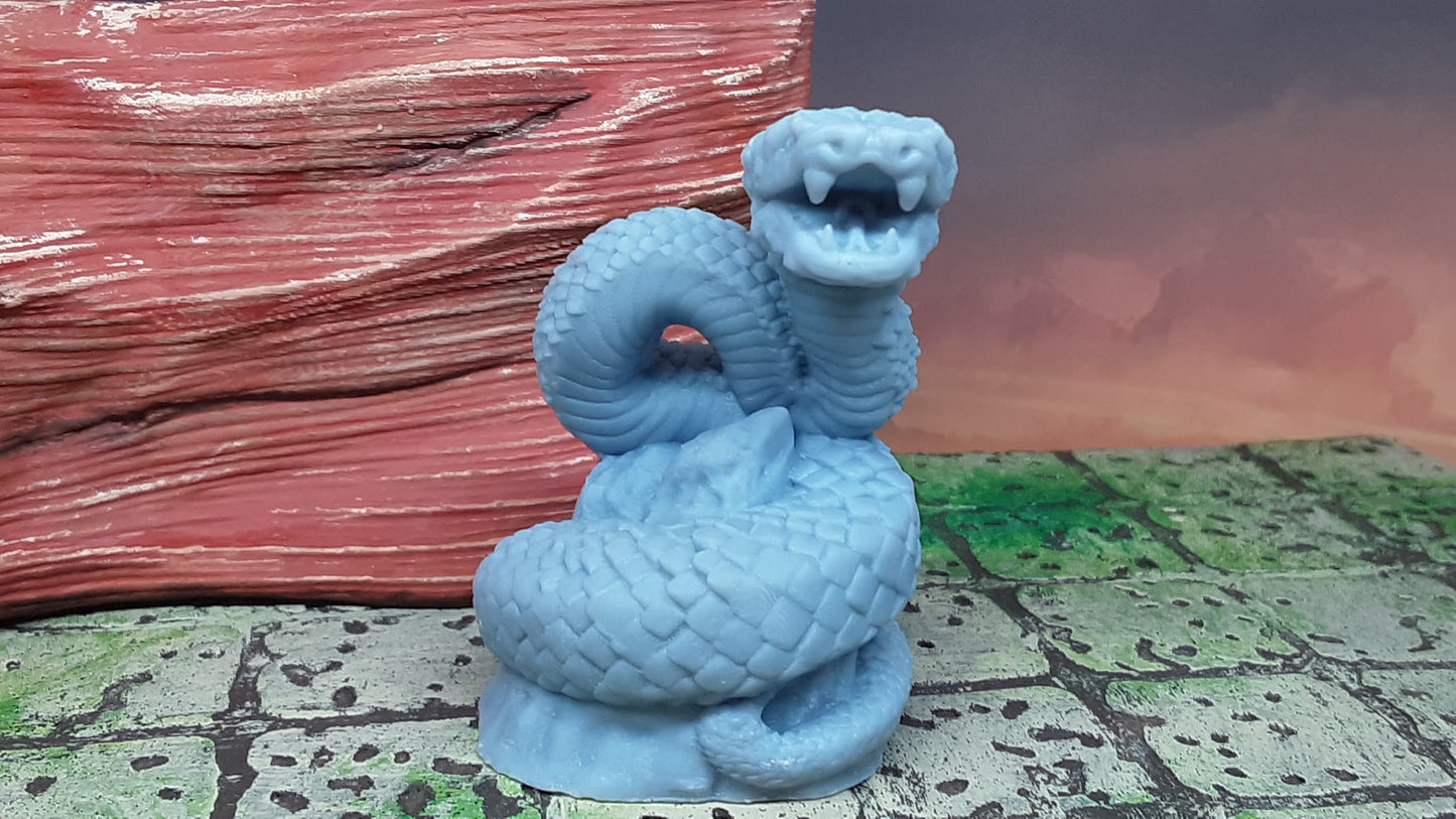 Large Viper Snake Mini Miniature Figure for RPG Fantasy Games Dungeons & Dragons 3D Printed Resin Empire of Scorching Sands