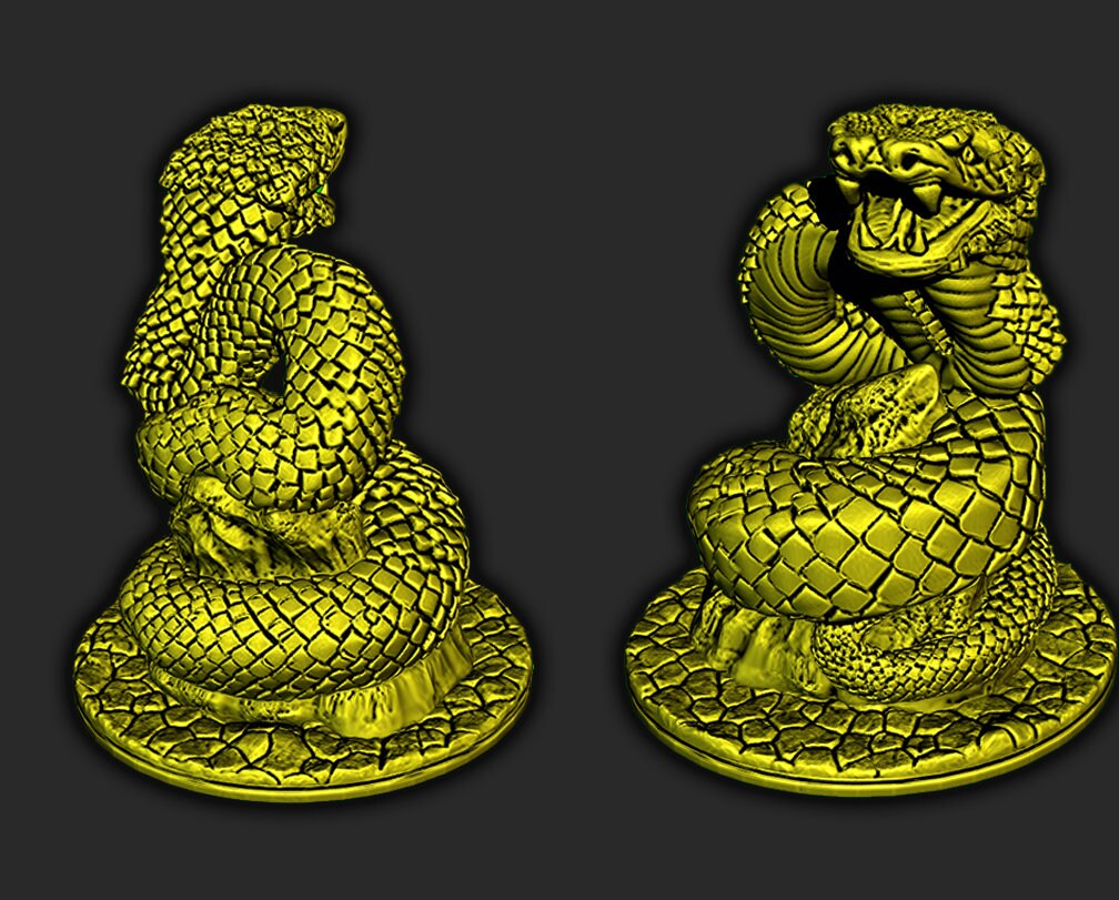 Large Viper Snake Mini Miniature Figure for RPG Fantasy Games Dungeons & Dragons 3D Printed Resin Empire of Scorching Sands