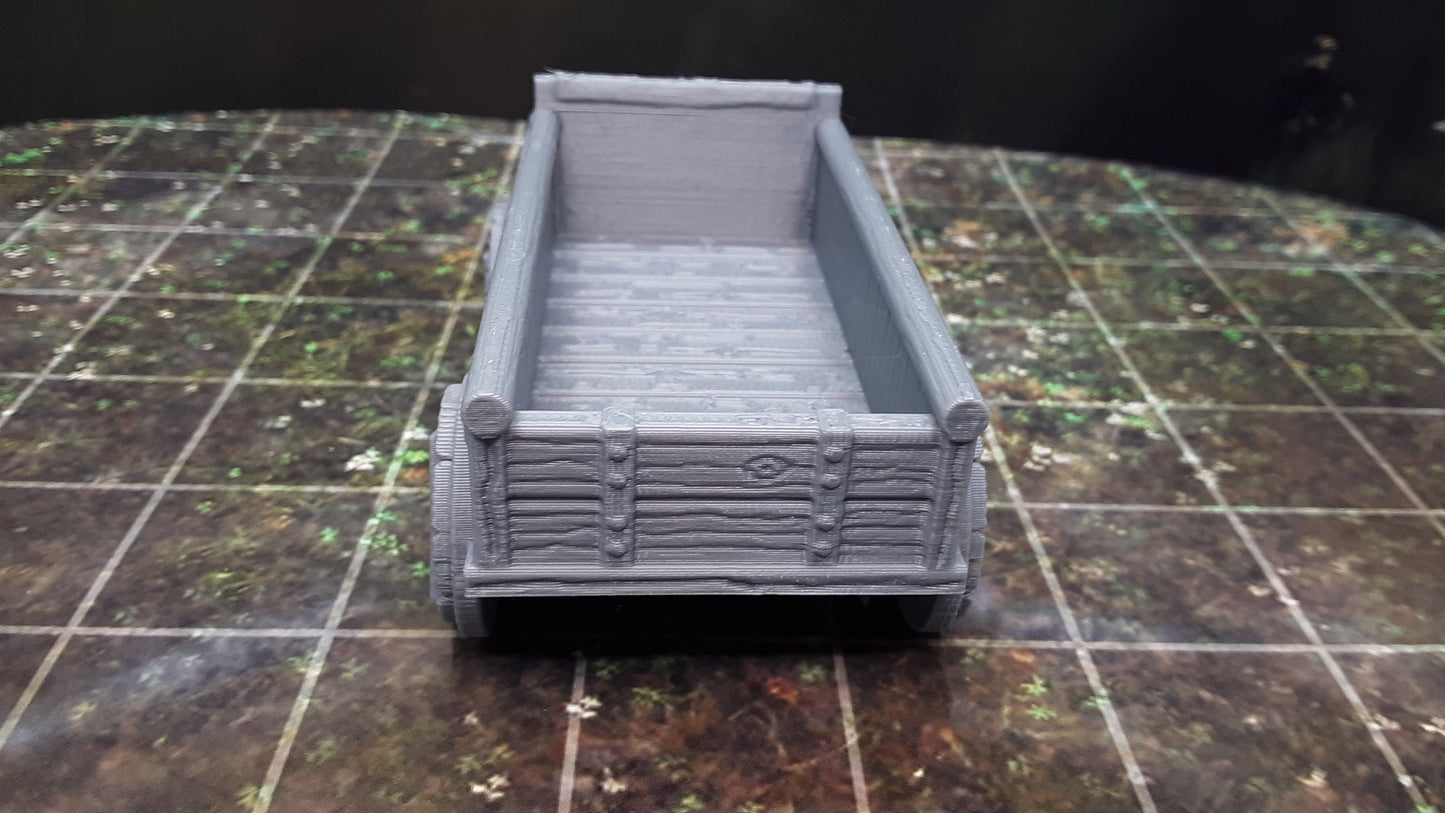 Horse & Wagon Cart Set 28mm Scale Fantasy Terrain Tile Decoration Model for RPG Tabletop Fantasy Games Dungeon's and Dragons 3D Printed