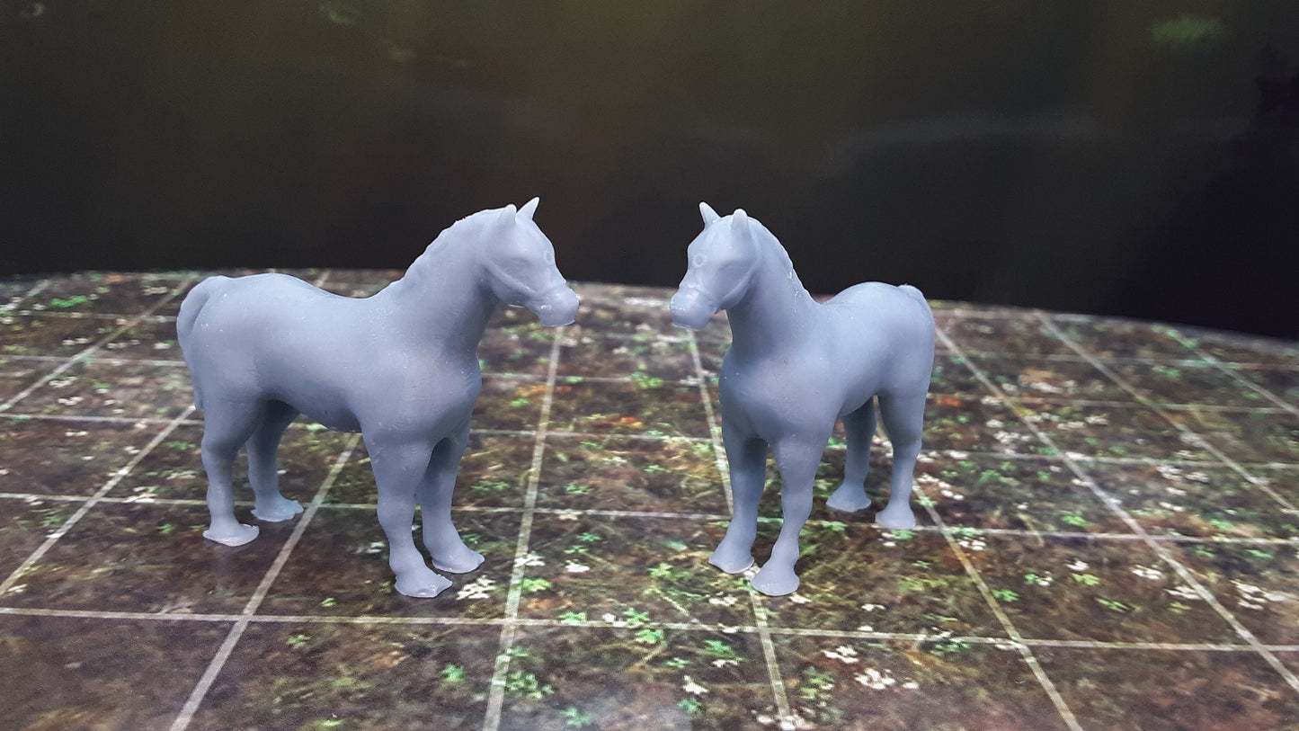 Horse & Wagon Cart Set 28mm Scale Fantasy Terrain Tile Decoration Model for RPG Tabletop Fantasy Games Dungeon's and Dragons 3D Printed