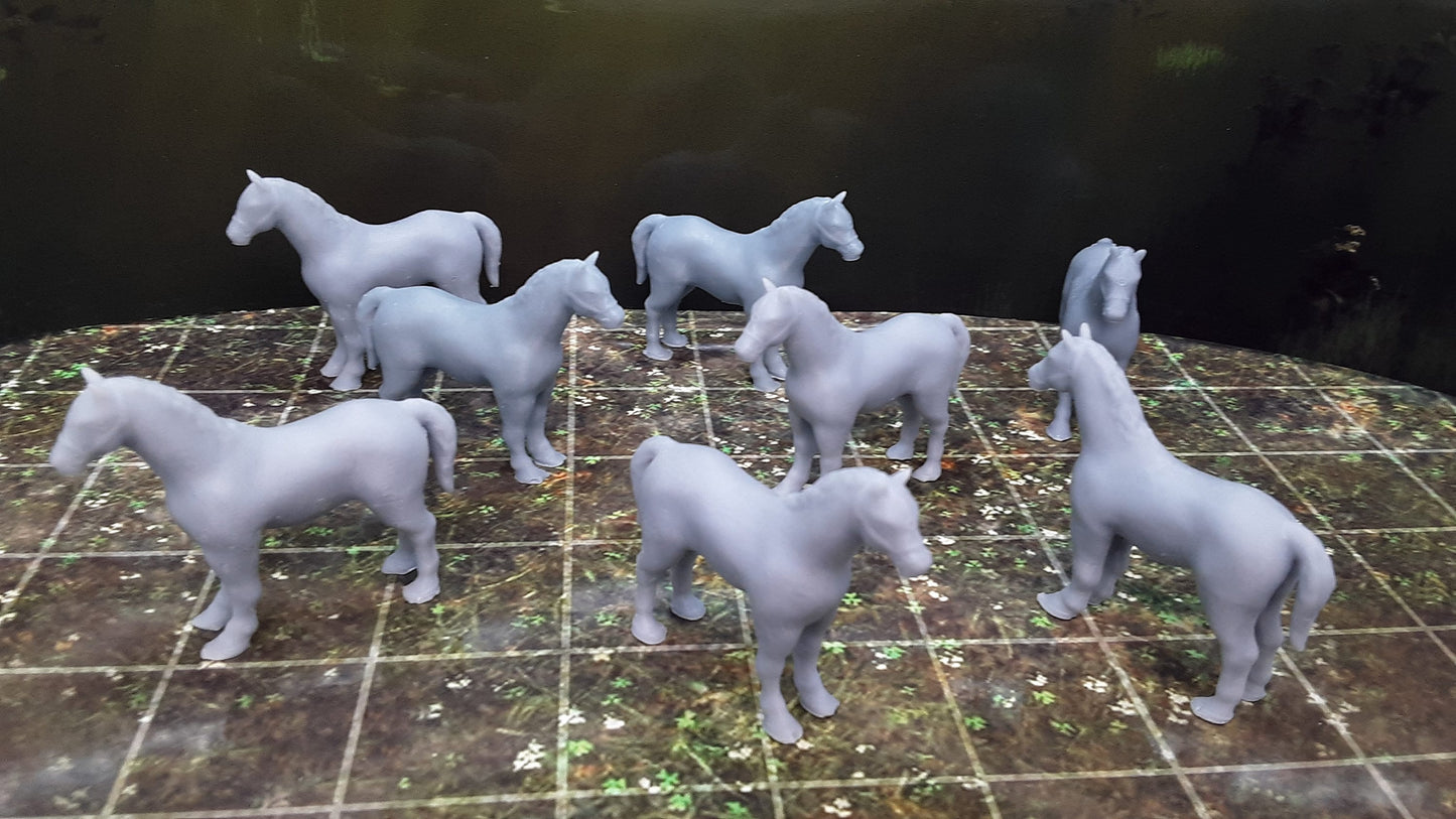 Lot of Horse Mini Figure Miniatures You Choose Quantity 28mm Scale RPG Fantasy Dungeons & Dragons 3D Printed Resin