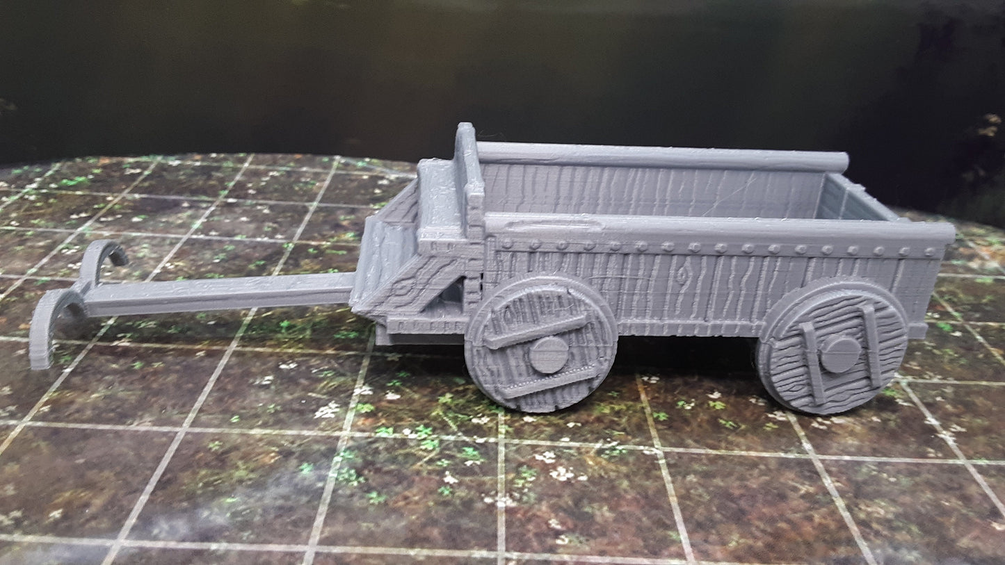 Horse & Wagon Cart Set 28mm Scale Fantasy Terrain Tile Decoration Model for RPG Tabletop Fantasy Games Dungeon's and Dragons 3D Printed