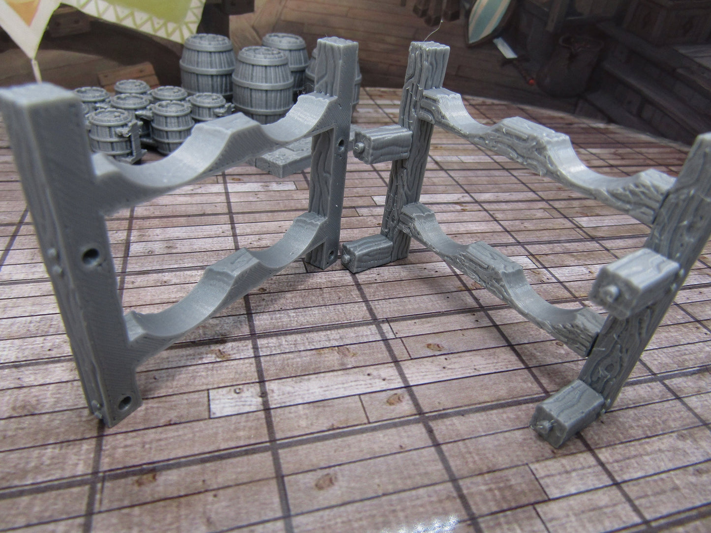 9 Piece Barrels and Casks Shelves 28mm Scale Fantasy Scatter Terrain 3D Printed Model RPG Tabletop Fantasy Games Dungeons & Dragons