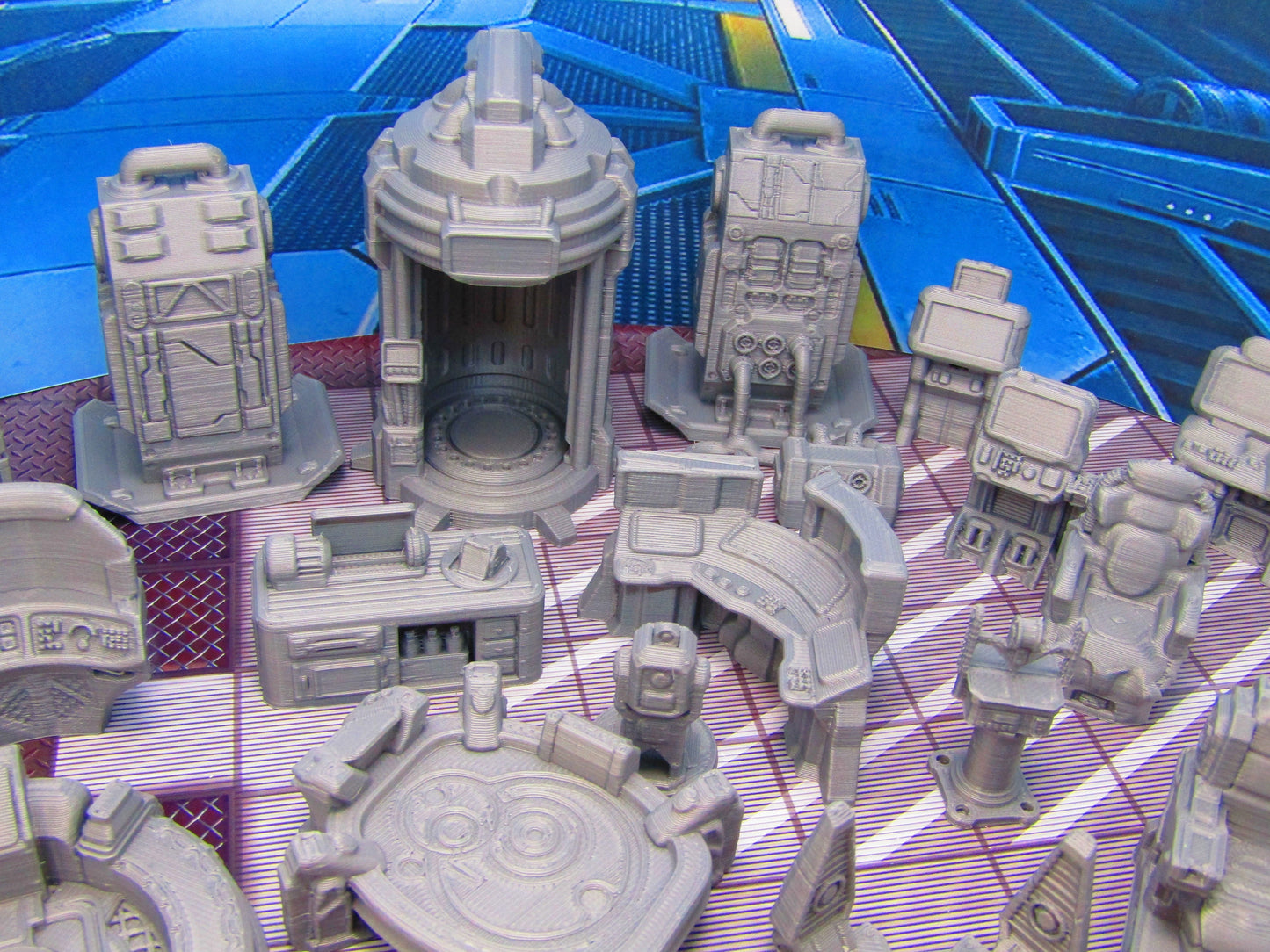 24 Piece Space Star Ship Terrain Scenery Miniature 3D Printed Model 28/32mm Scale Sci Fi Science Fiction RPG Tabletop Gaming