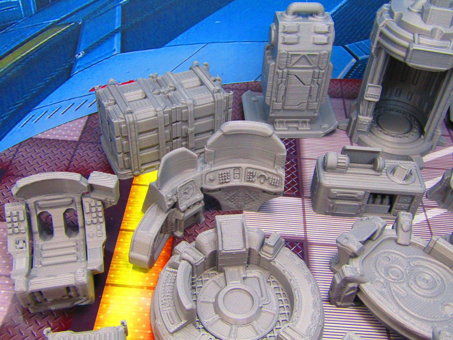 24 Piece Space Star Ship Terrain Scenery Miniature 3D Printed Model 28/32mm Scale Sci Fi Science Fiction RPG Tabletop Gaming