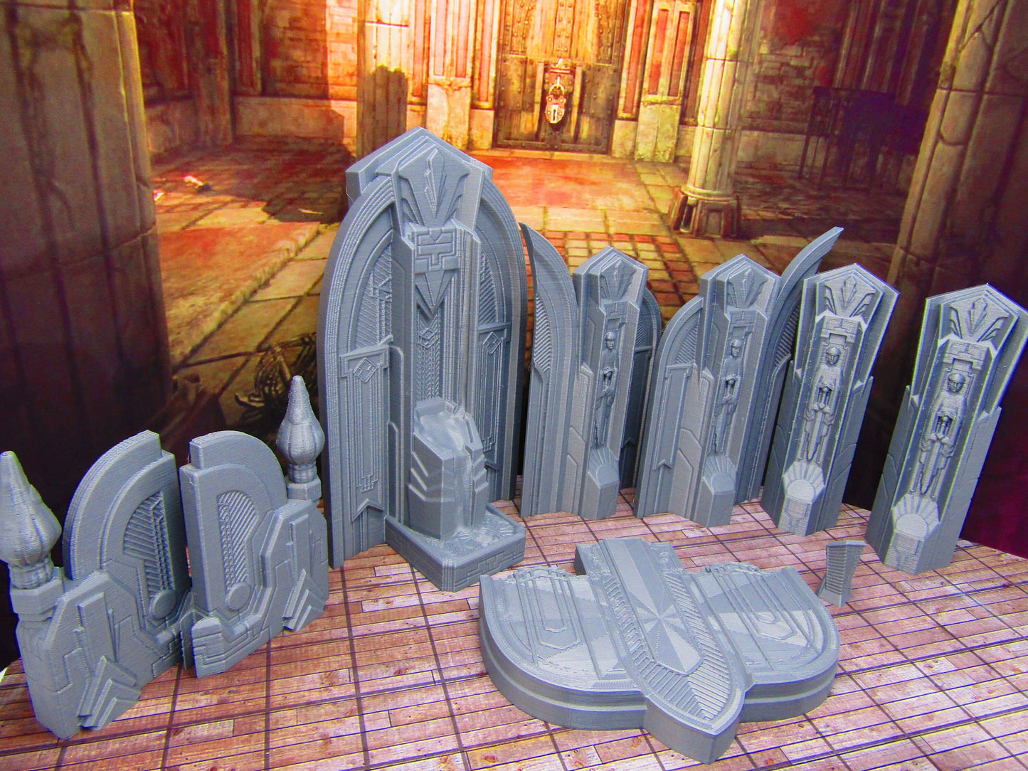 9 pc Church Monastery Cathedral Set Scatter Terrain Scenery Tabletop Gaming Mini Miniature Models 28/32MM 3D Printed Tabletop Gaming RPG
