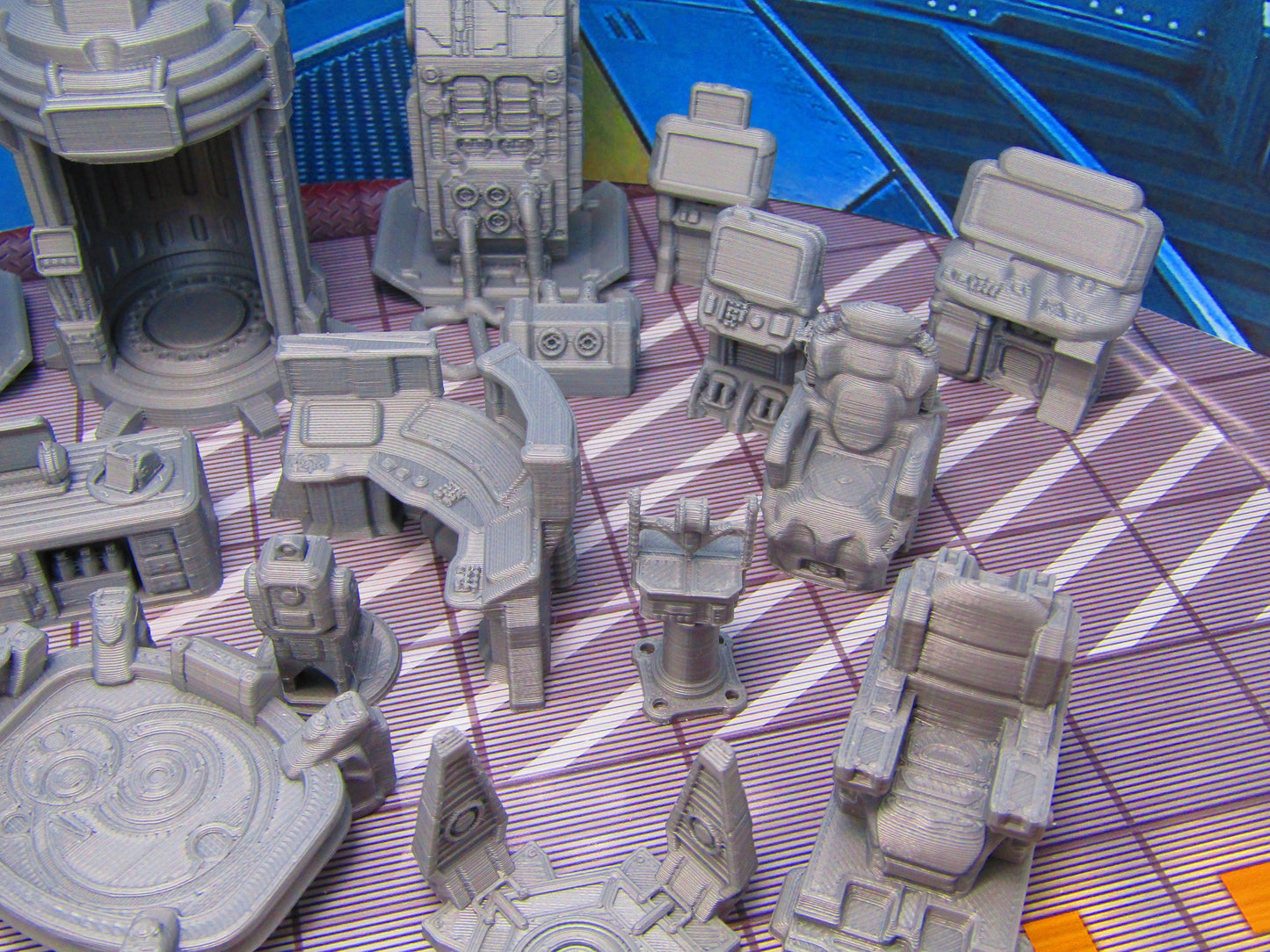 24 Piece Space Star Ship Terrain Scenery Miniature 3D Printed Model 28/32mm Scale Sci Fi Science Fiction RPG Tabletop Gaming