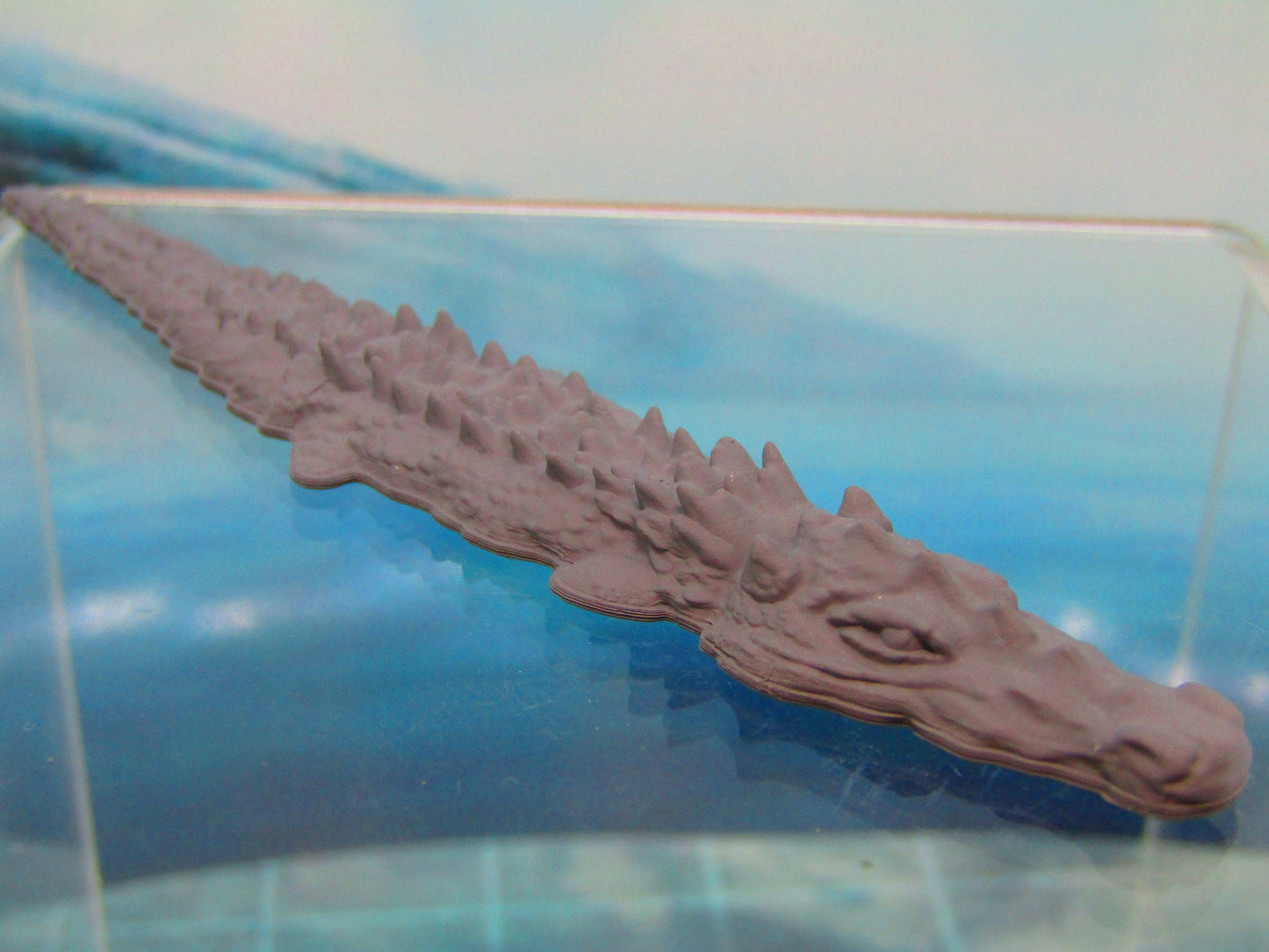 Swimming / Stalking Crocodile Alligator Mini Miniature 3D Printed Figure Model 28/32mm Scale Fantasy Dungeons Dragons RPG Tabletop Gaming