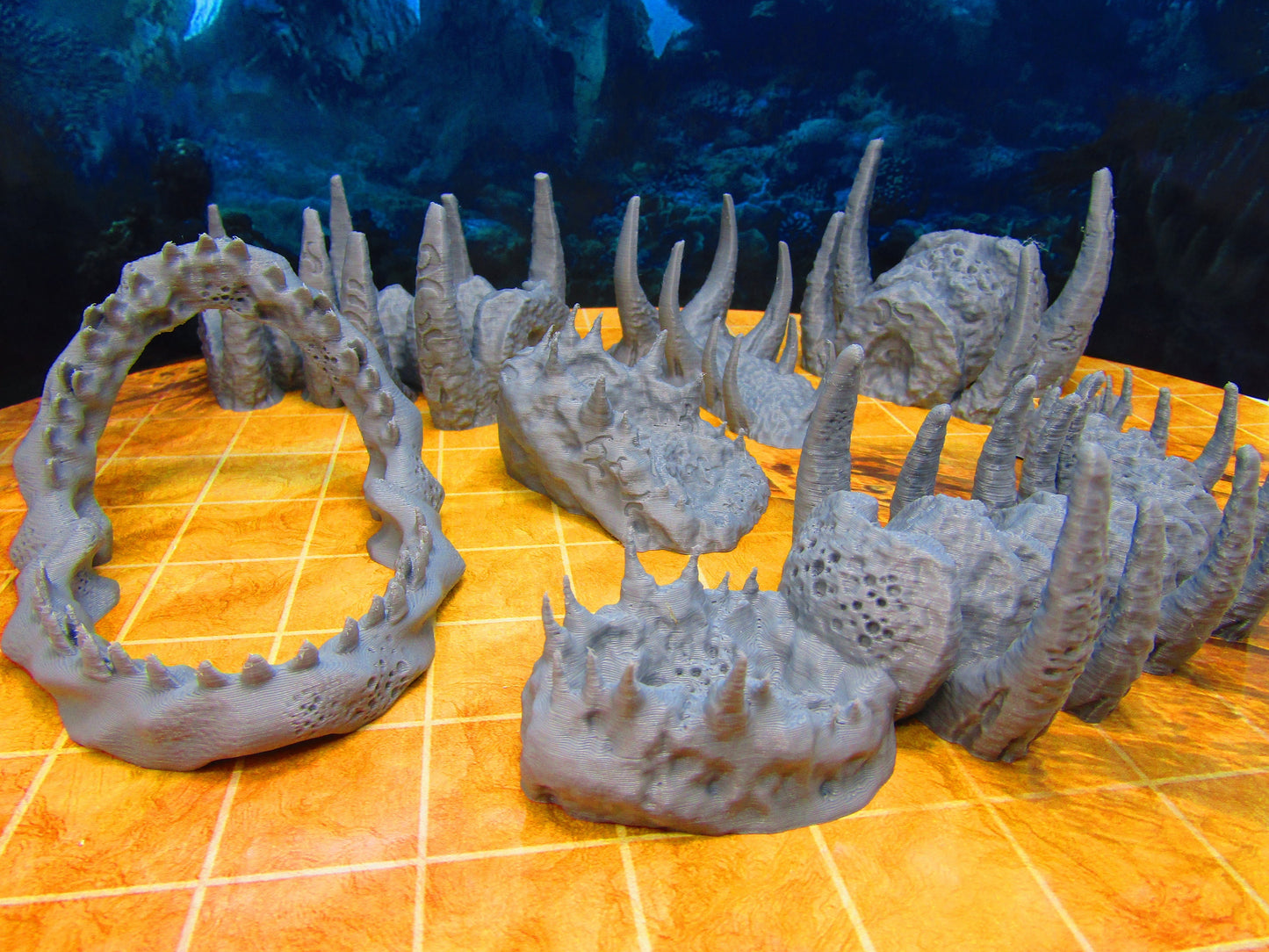6pc Leviathan Giant Sea Monster Bones Graveyard Scenery Scatter Terrain Props 3D Printed Minis 28/32mm Scale Fantasy RPG Tabletop Gaming