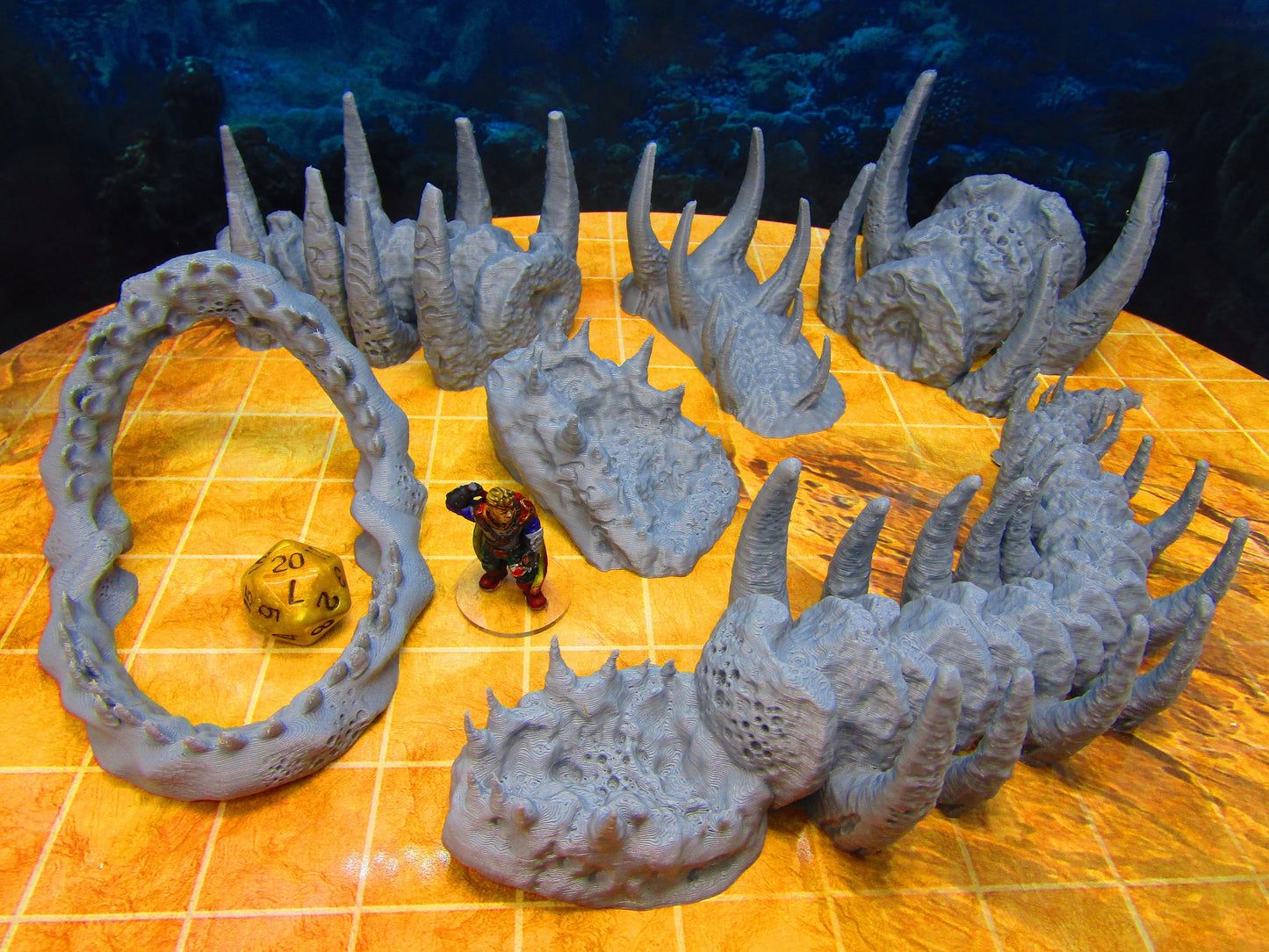 6pc Leviathan Giant Sea Monster Bones Graveyard Scenery Scatter Terrain Props 3D Printed Minis 28/32mm Scale Fantasy RPG Tabletop Gaming