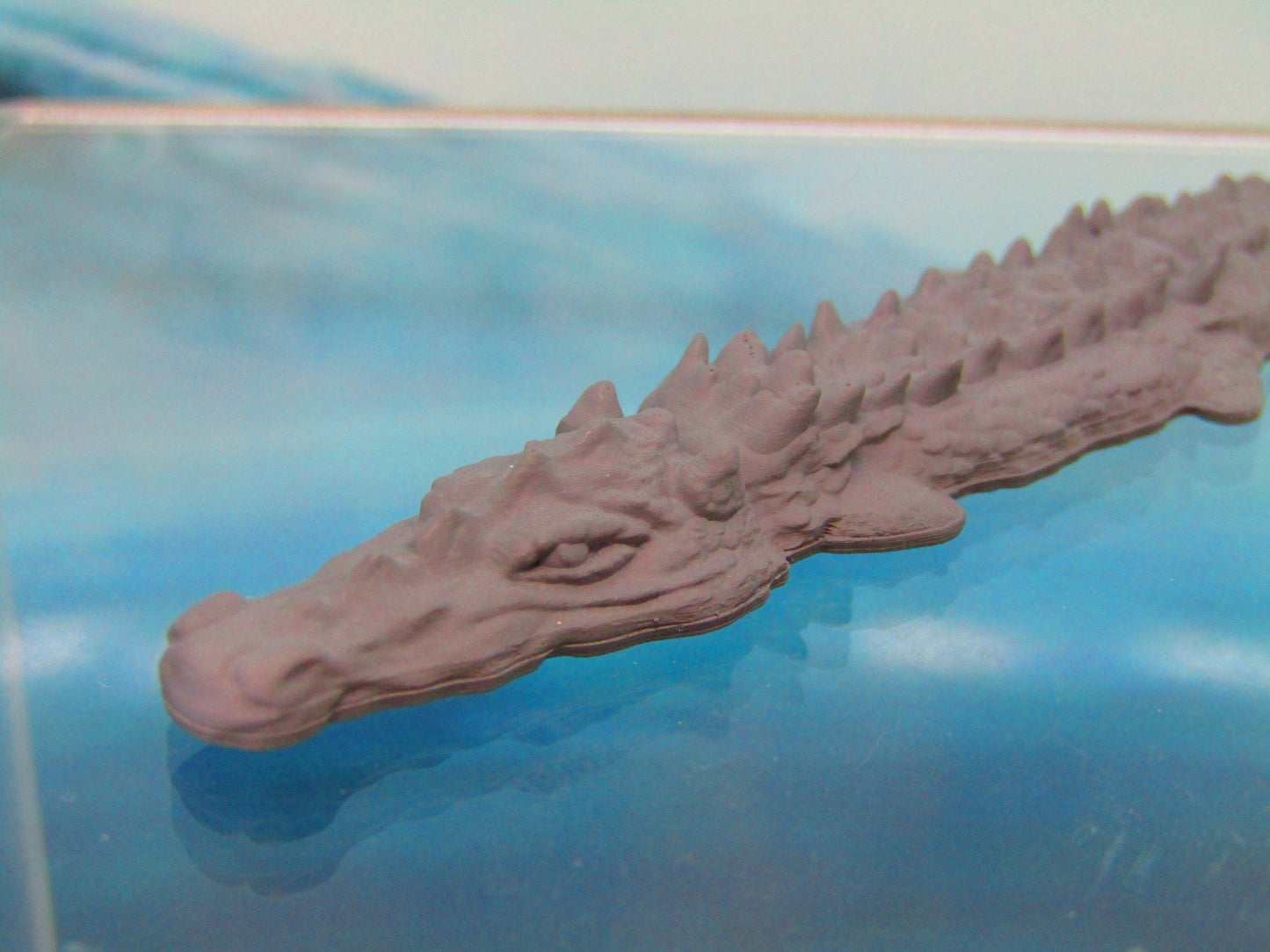 Swimming / Stalking Crocodile Alligator Mini Miniature 3D Printed Figure Model 28/32mm Scale Fantasy Dungeons Dragons RPG Tabletop Gaming