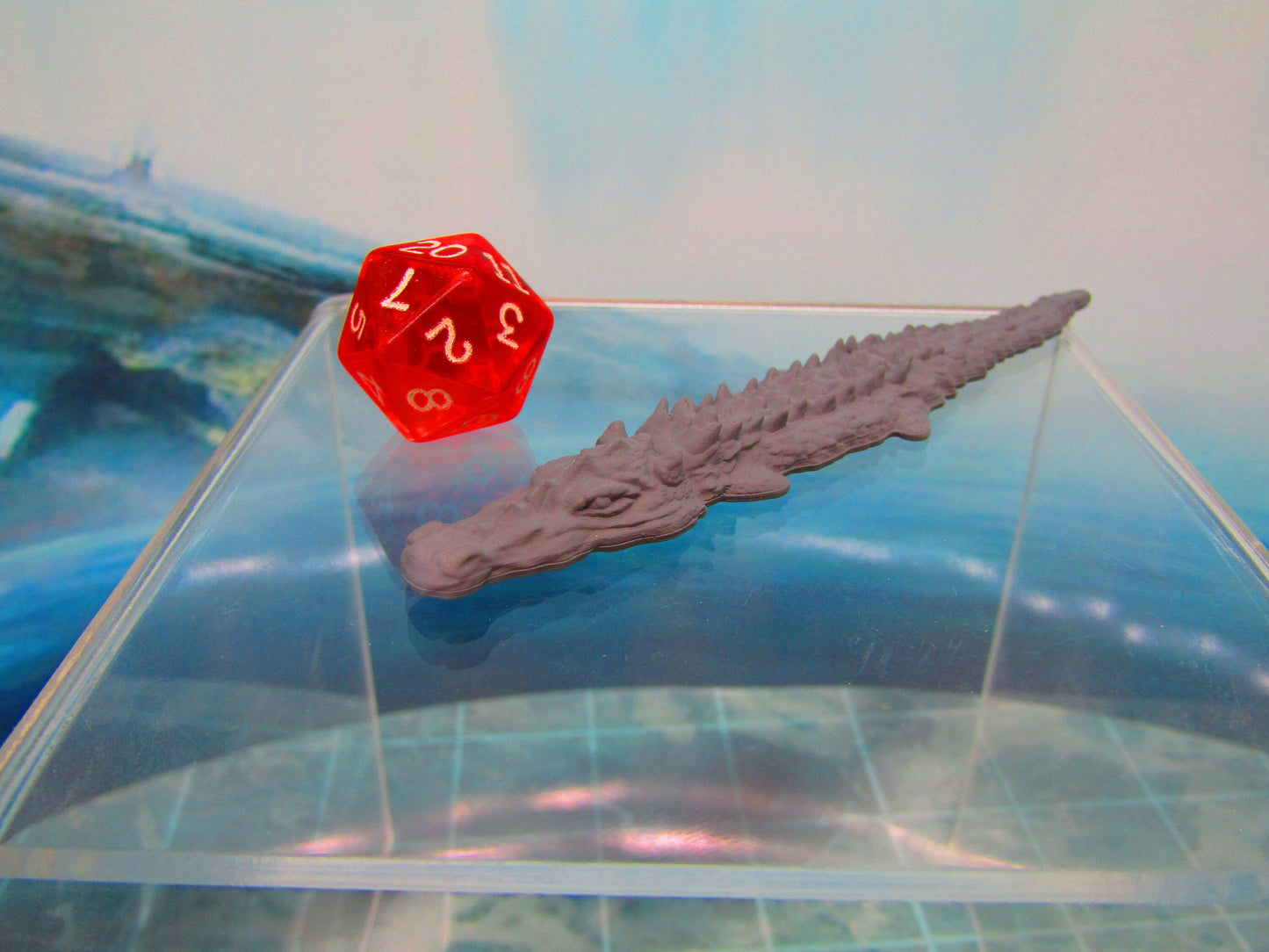 Swimming / Stalking Crocodile Alligator Mini Miniature 3D Printed Figure Model 28/32mm Scale Fantasy Dungeons Dragons RPG Tabletop Gaming