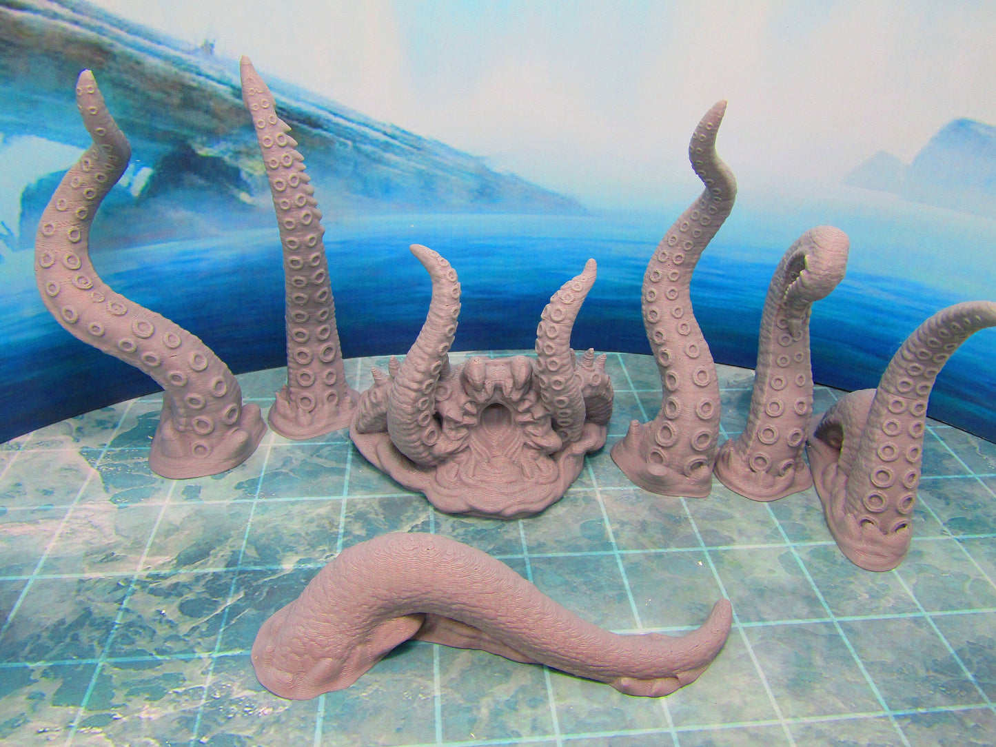 Breaching Attacking Kraken Sea Monster Mini Miniature Figure D Printed Model 28/32mm Scale Fantasy RPG Tabletop Gaming Dungeons & Dragons