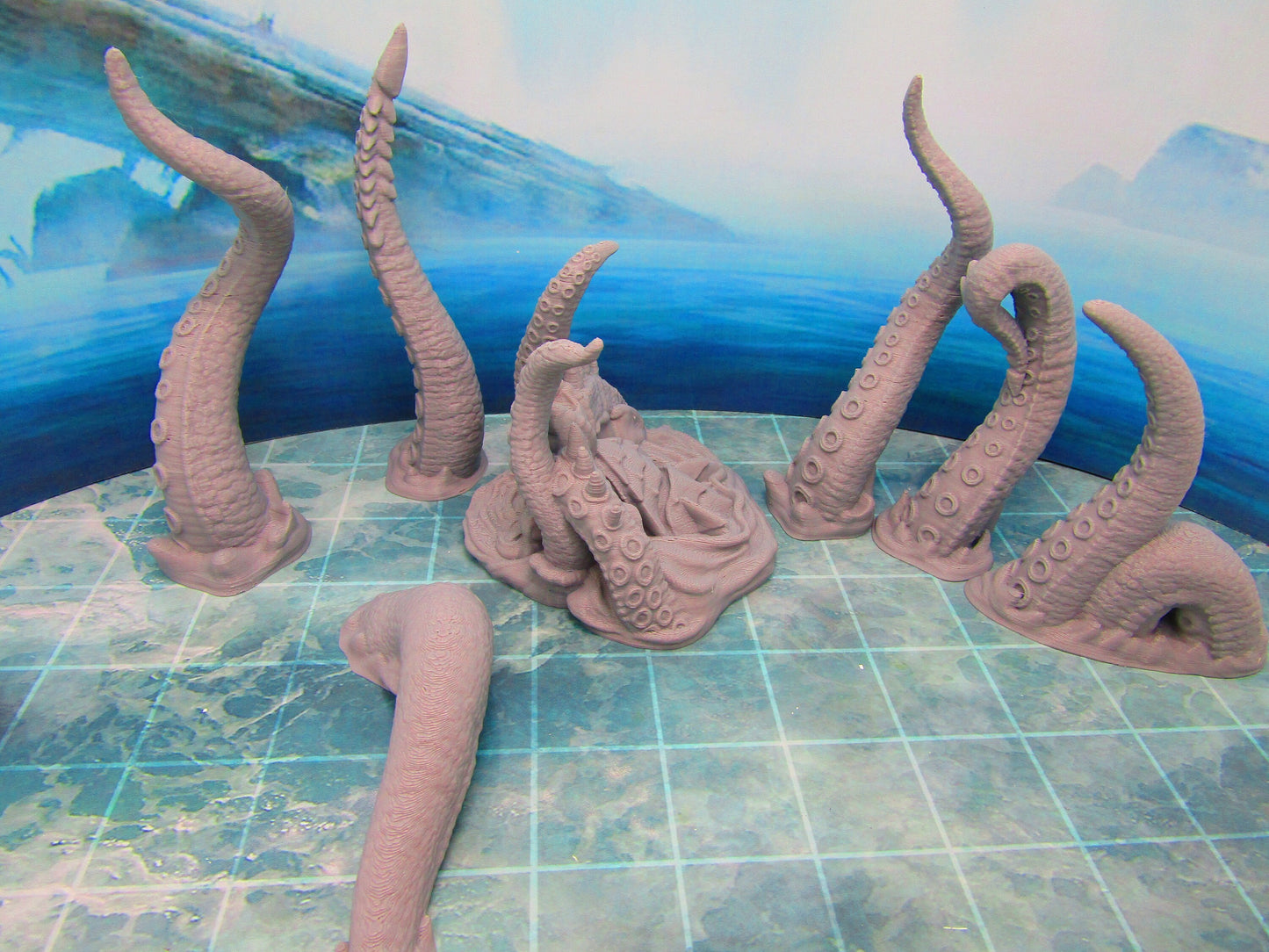 Breaching Attacking Kraken Sea Monster Mini Miniature Figure D Printed Model 28/32mm Scale Fantasy RPG Tabletop Gaming Dungeons & Dragons