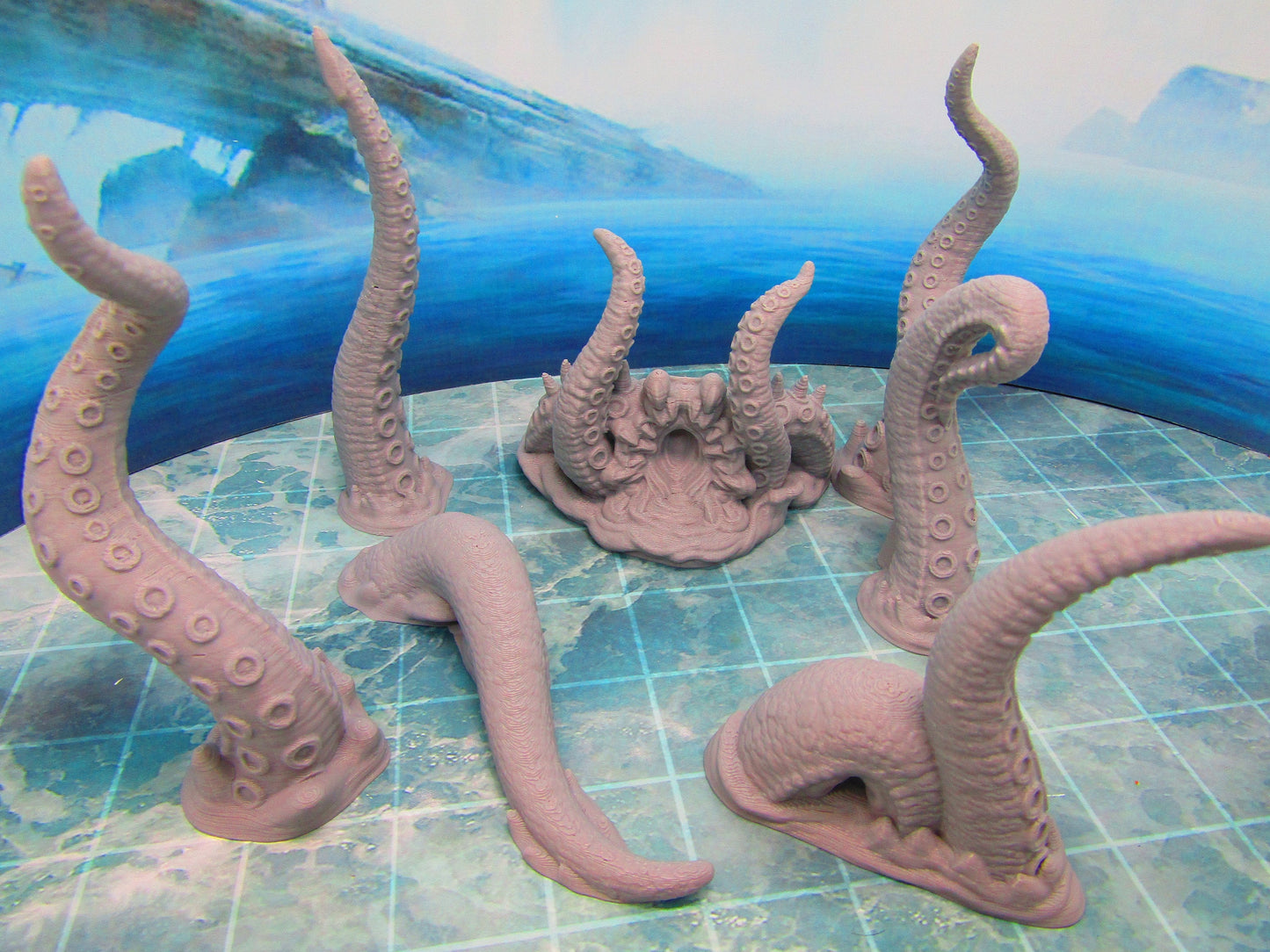 Breaching Attacking Kraken Sea Monster Mini Miniature Figure D Printed Model 28/32mm Scale Fantasy RPG Tabletop Gaming Dungeons & Dragons