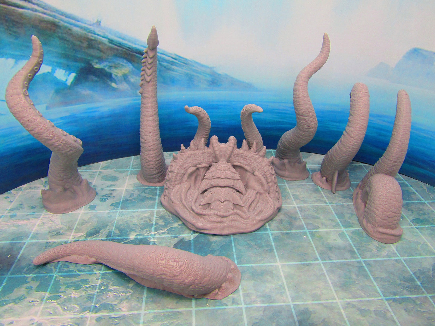 Breaching Attacking Kraken Sea Monster Mini Miniature Figure D Printed Model 28/32mm Scale Fantasy RPG Tabletop Gaming Dungeons & Dragons