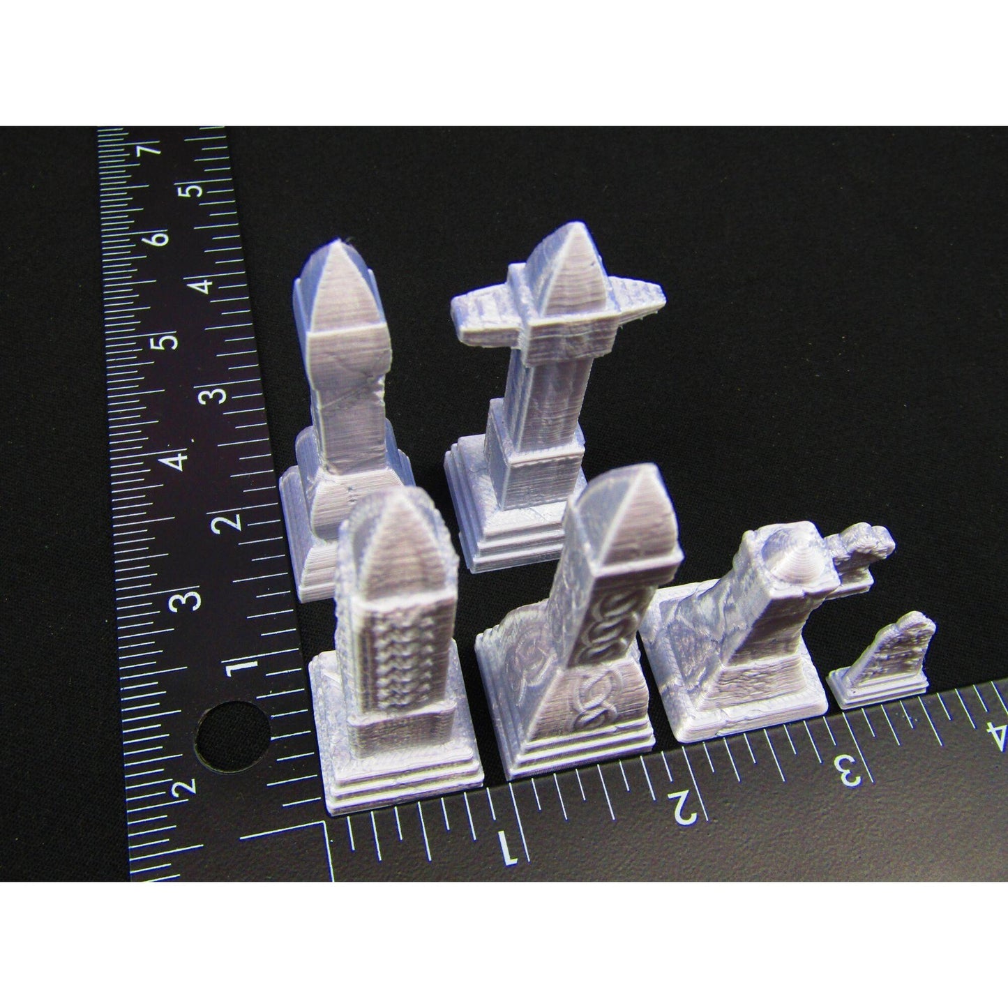7pc Gravestone Tombstones Gravemarkers Grave Set for Graveyard / Cemetery Scatter Terrain Scenery Tabletop Gaming Mini Miniature 3D Print