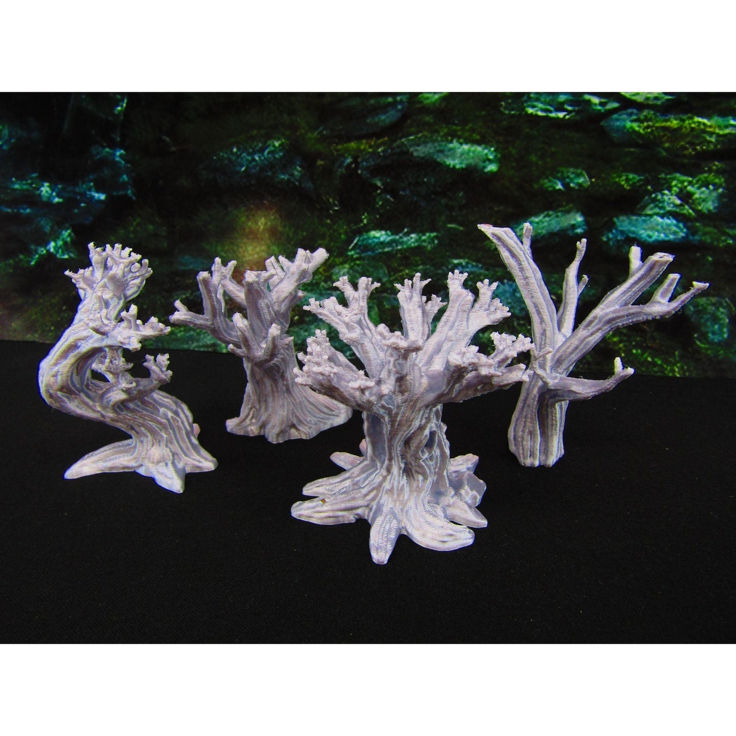 4pc Weird Gnarled Haunted Trees Graveyard / Cemetery Scatter Terrain Scenery Tabletop Gaming Mini Miniature 3D Printed D&D Wargaming etc.