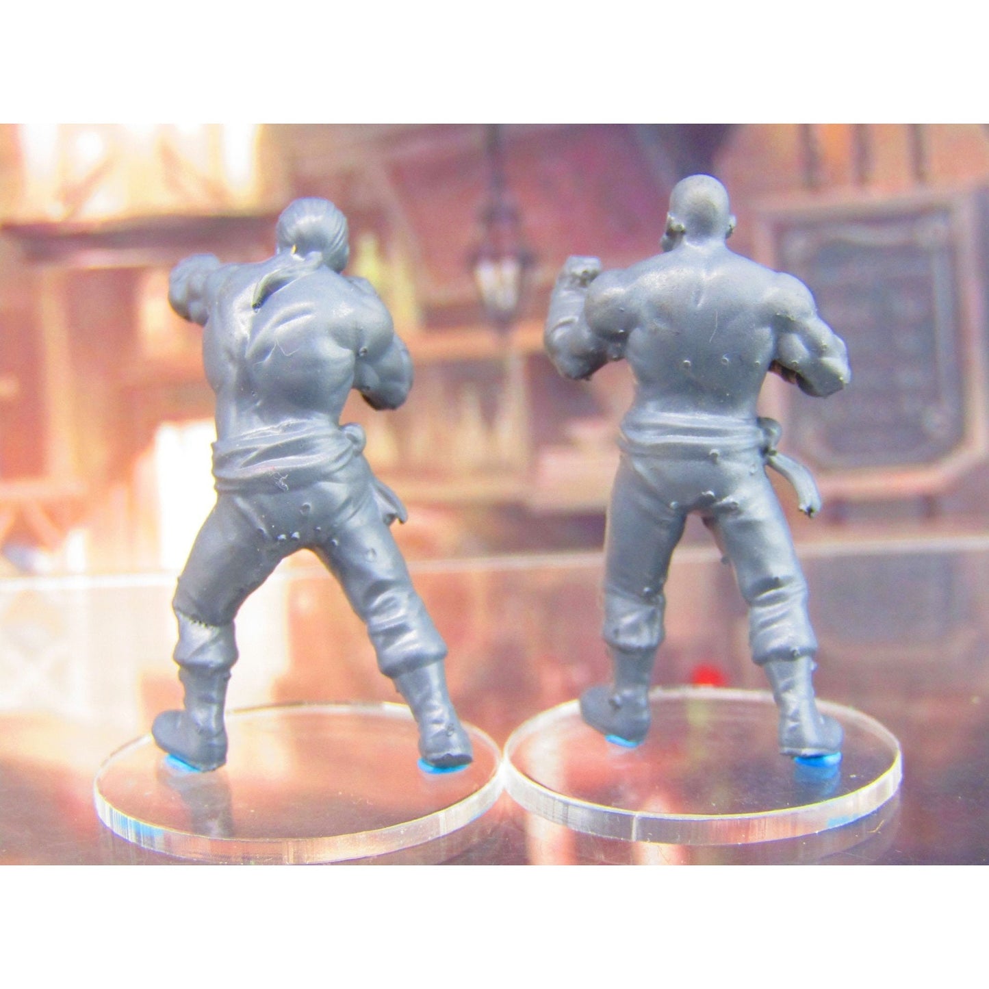 Human Boxer Bar Room Brawlers Pair Mini Miniature Figure 3D Printed Model 28/32mm Scale RPG Fantasy Games Dungeons & Dragons Gaming