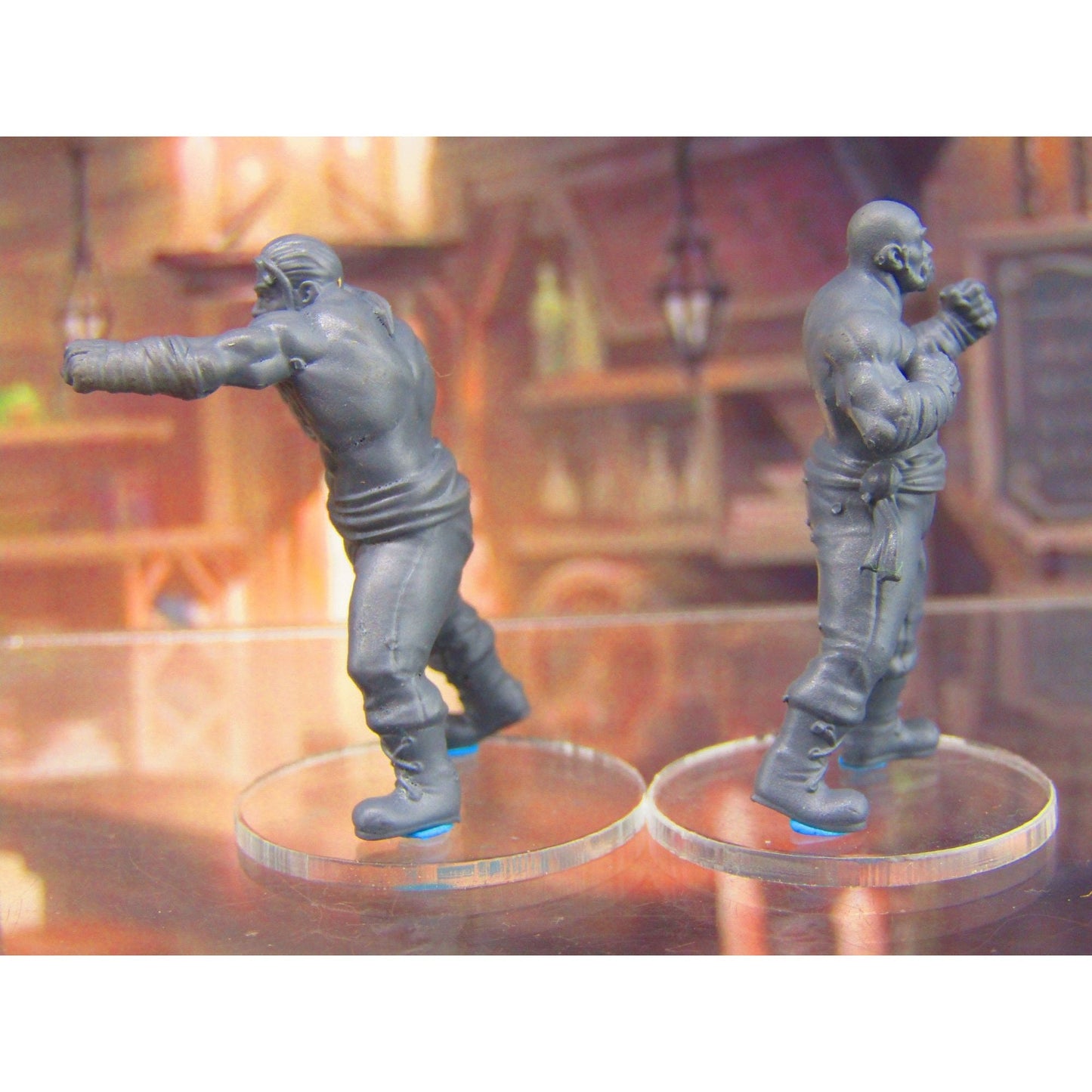 Human Boxer Bar Room Brawlers Pair Mini Miniature Figure 3D Printed Model 28/32mm Scale RPG Fantasy Games Dungeons & Dragons Gaming